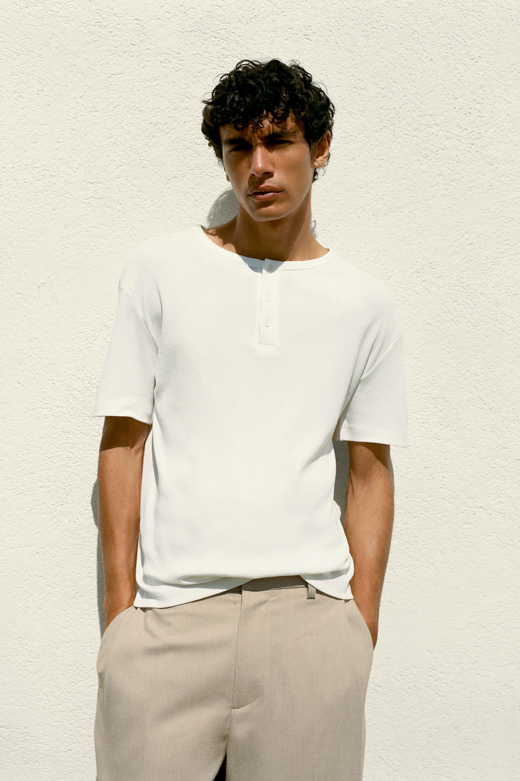 Basic Henley T-shirt — White