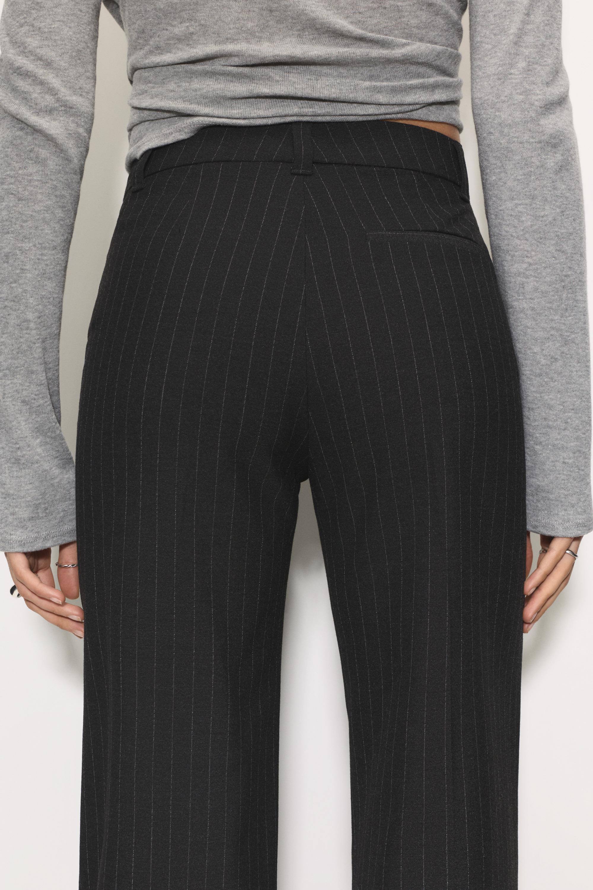 Smart high-waist straight-leg trousers — Dark grey