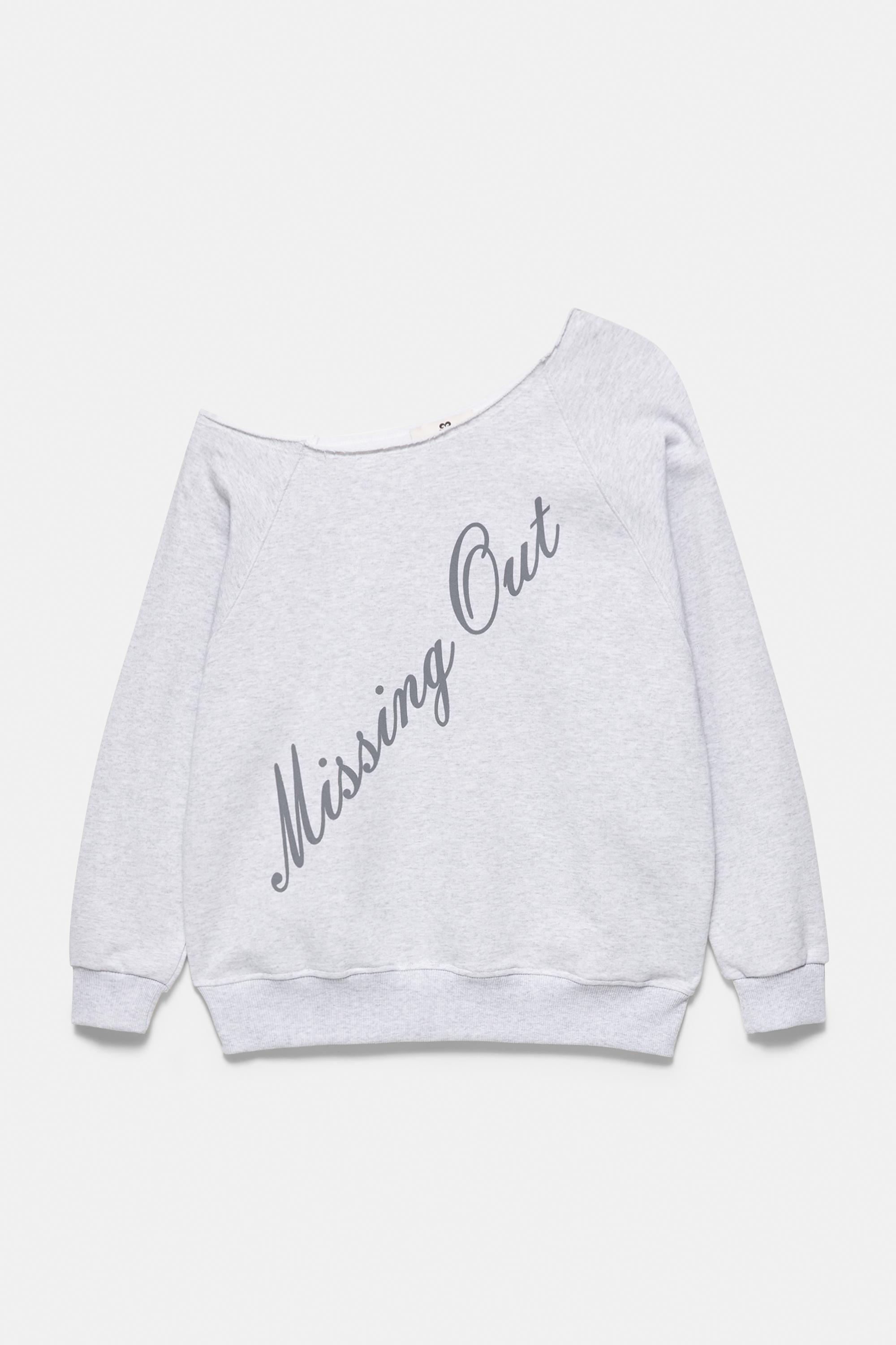 Pull&Bear Asimetrik grafik sweatshirt