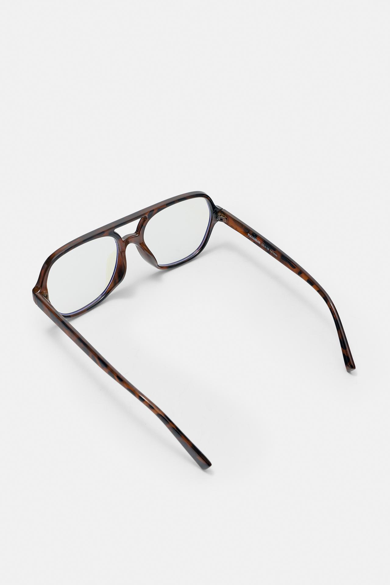 Blue-light aviator sunglasses — Brown