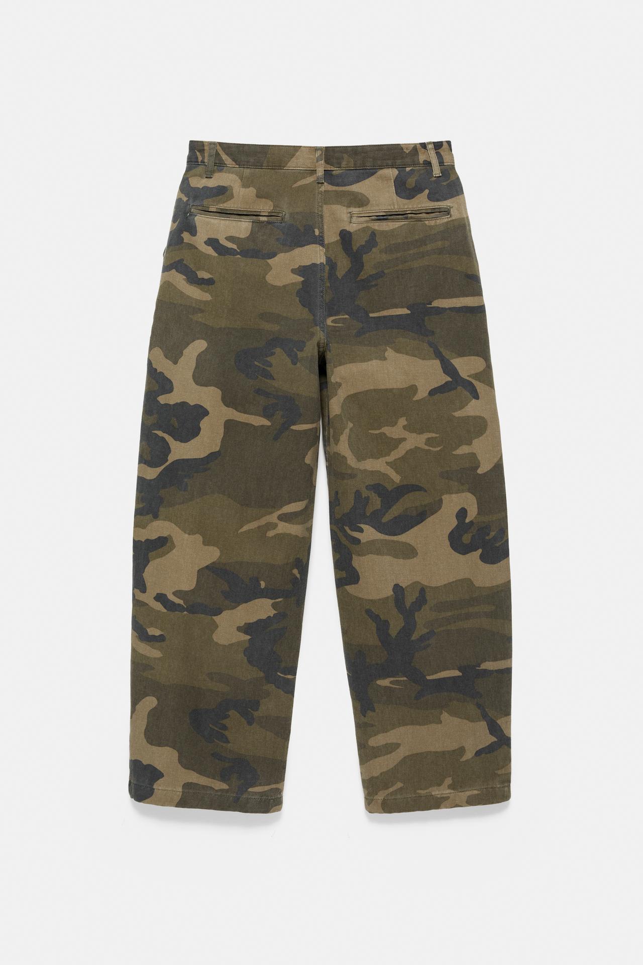 Printed baggy chino trousers — Hunting green