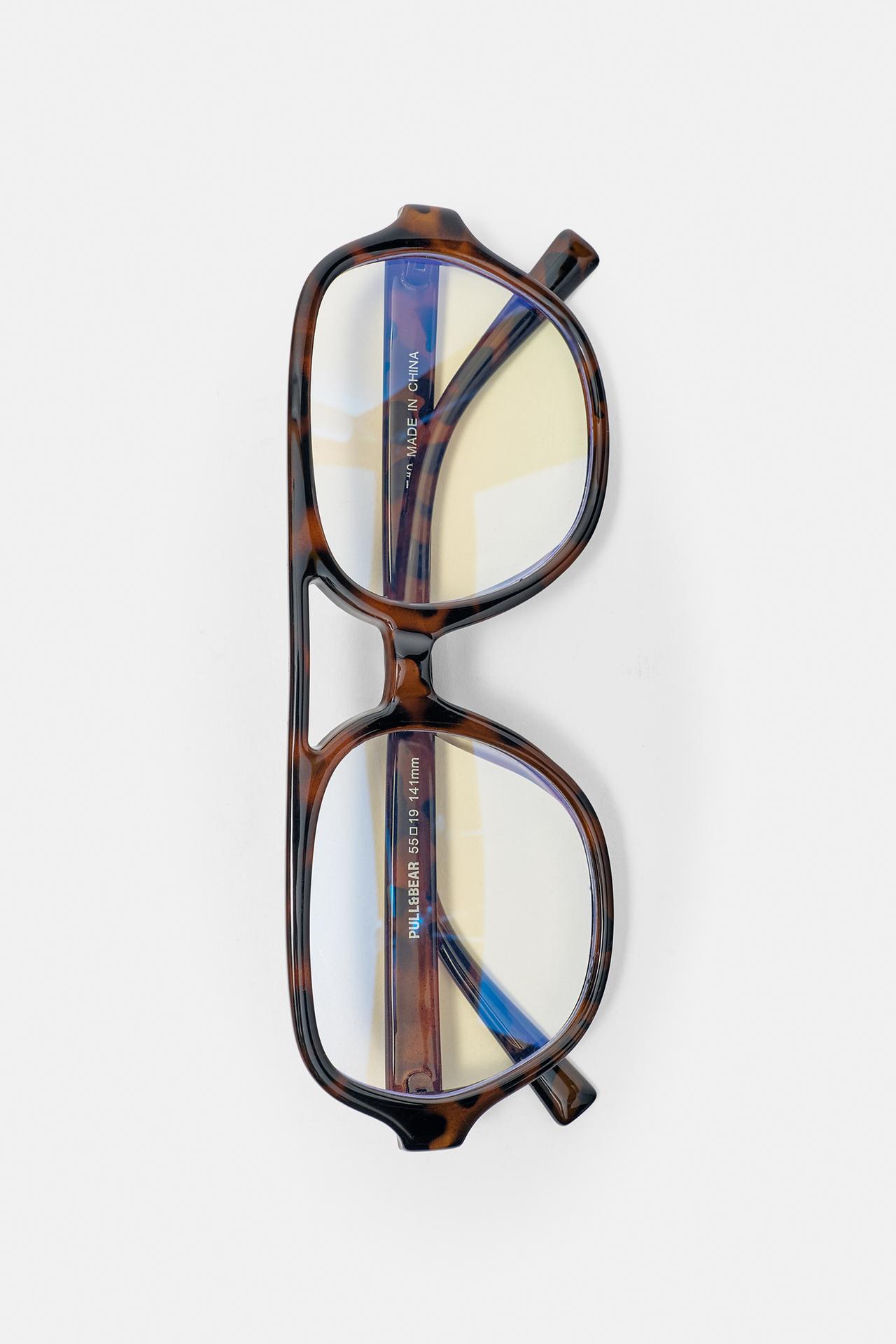 Blue-light aviator sunglasses — Brown