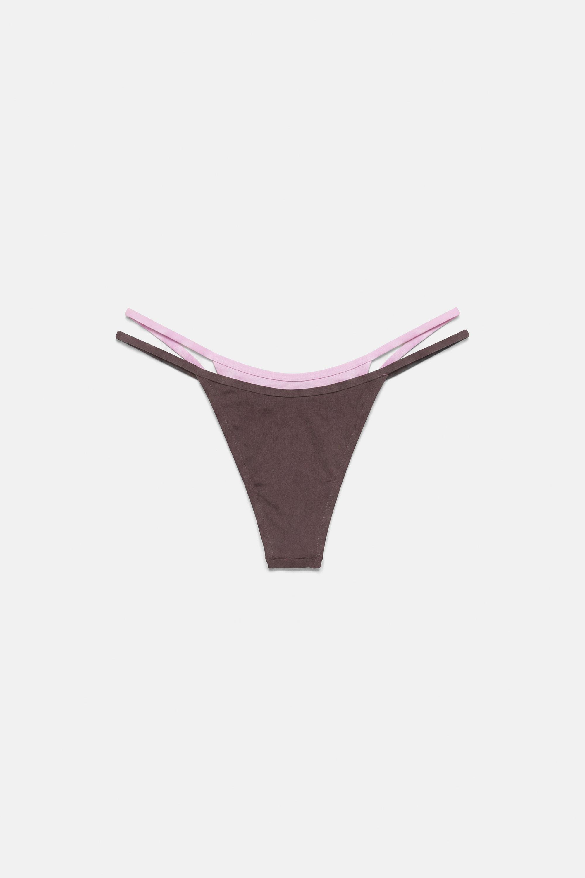 Double-effect bikini bottoms — Brown
