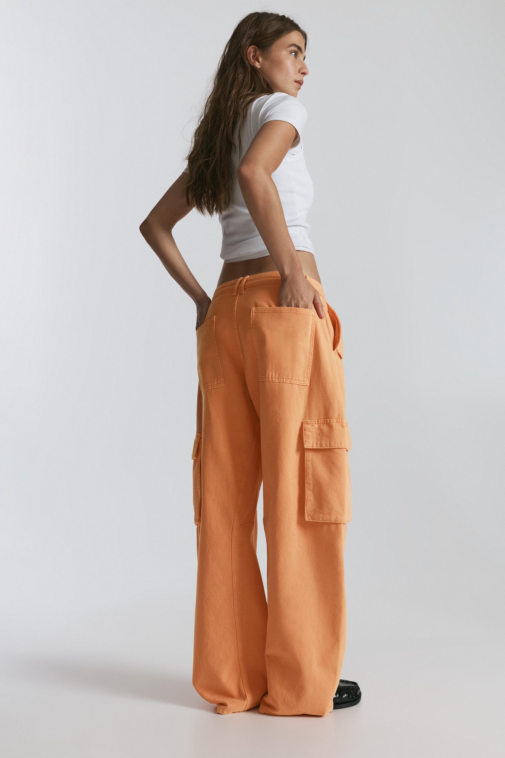 Balloon fit cargo trousers — Orange