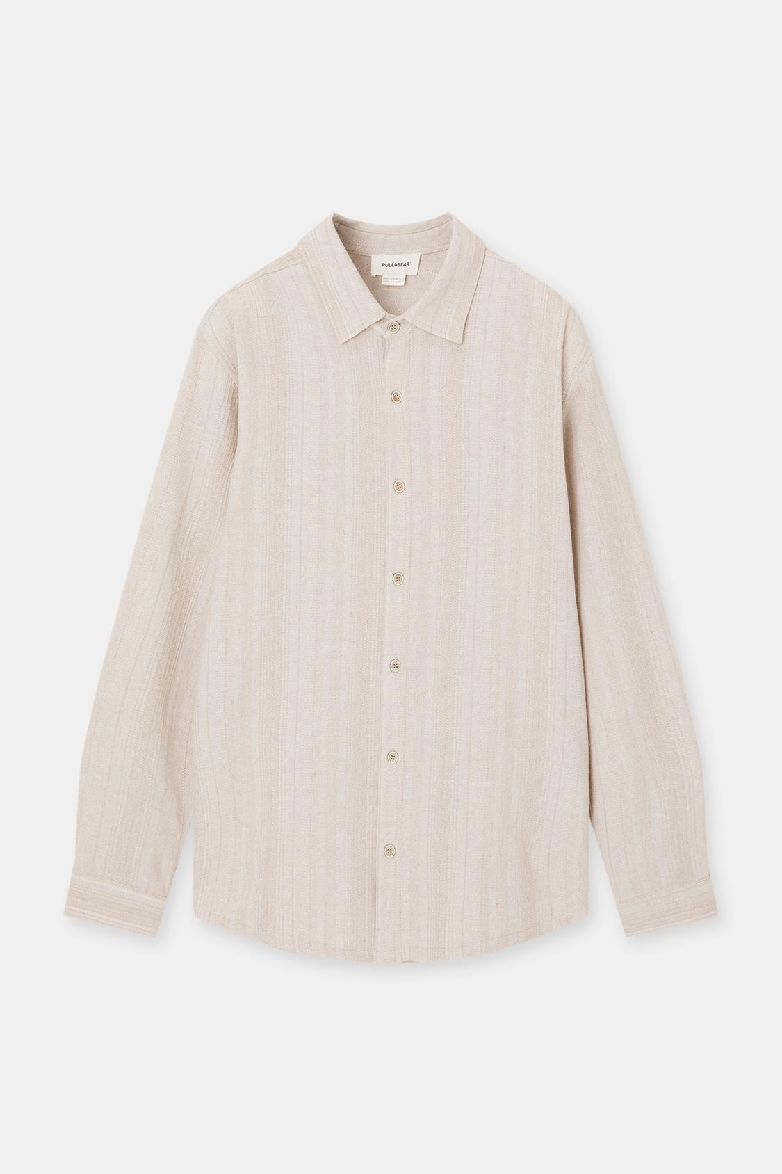 Textured long sleeve shirt - pull&bear 