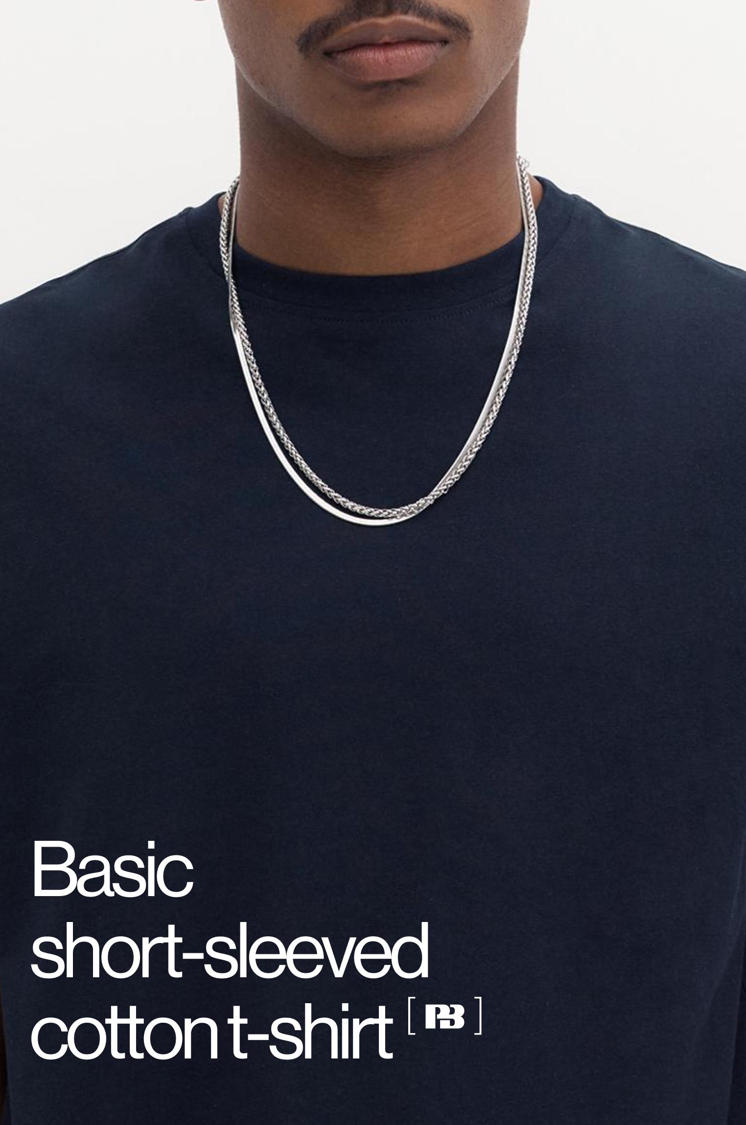 Basic kısa kollu pamuklu tişört - Görsel 175