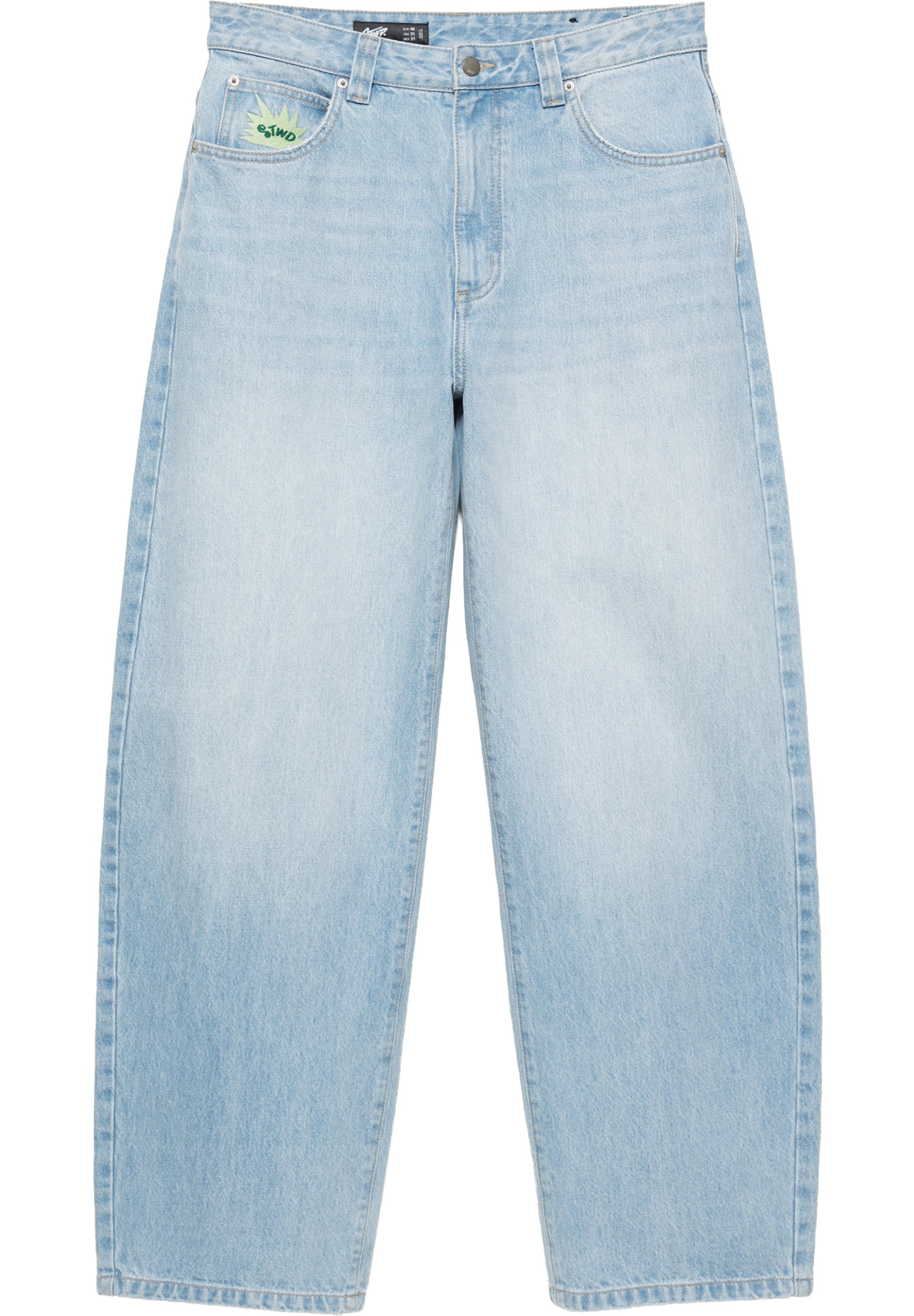 Pull&Bear İşlemeli barrel jean görsel 8