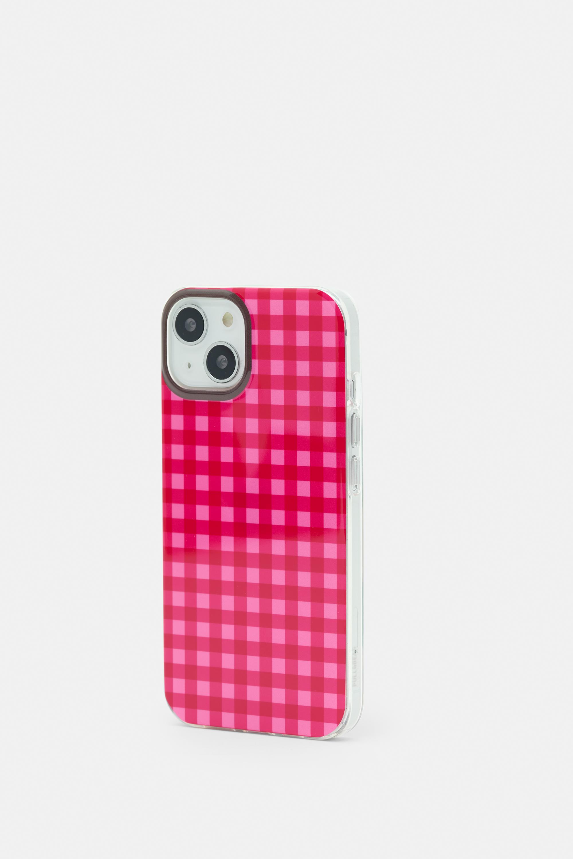 Gingham iPhone case — Fuchsia