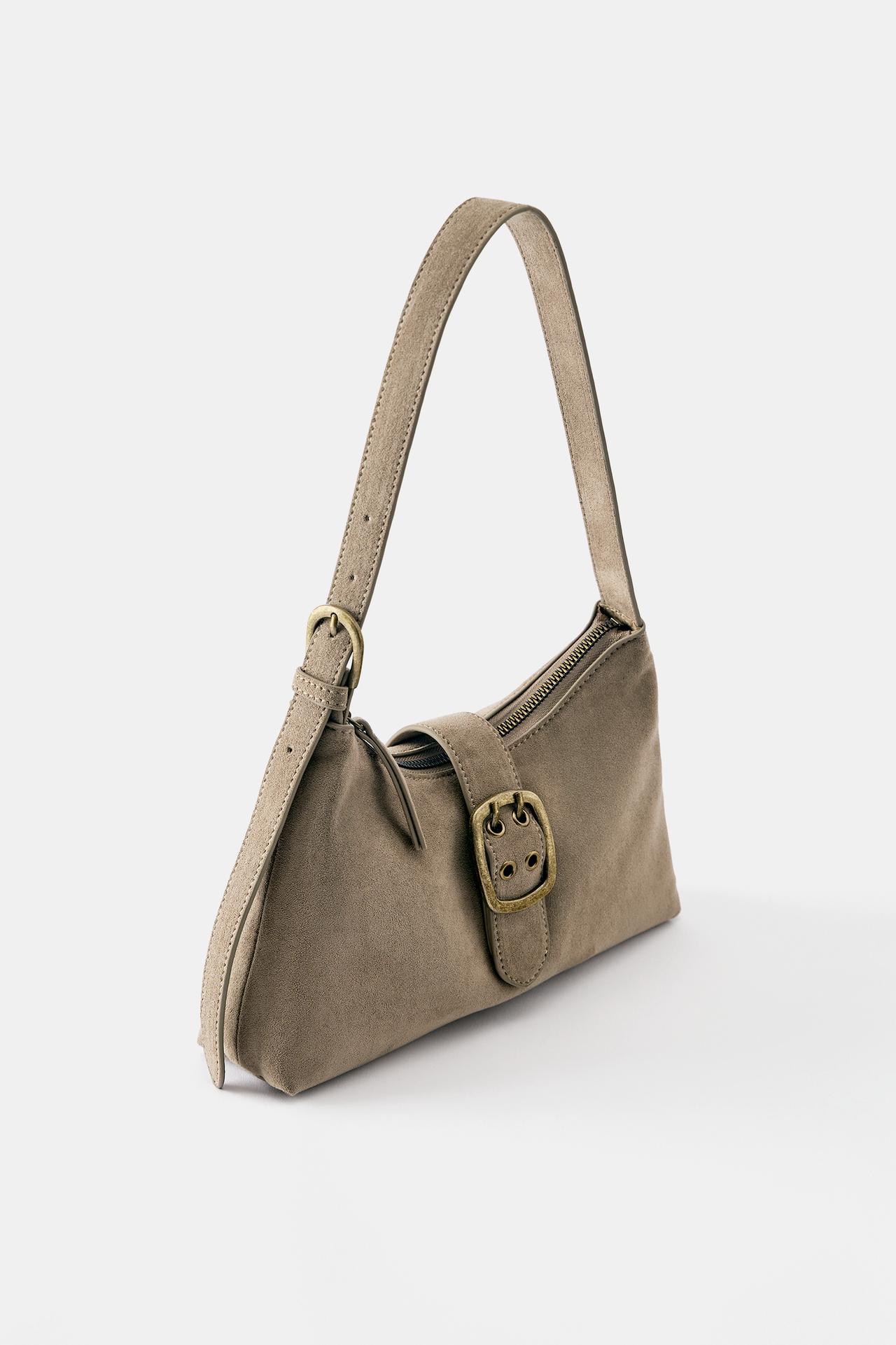 Buckle shoulder bag — Taupe