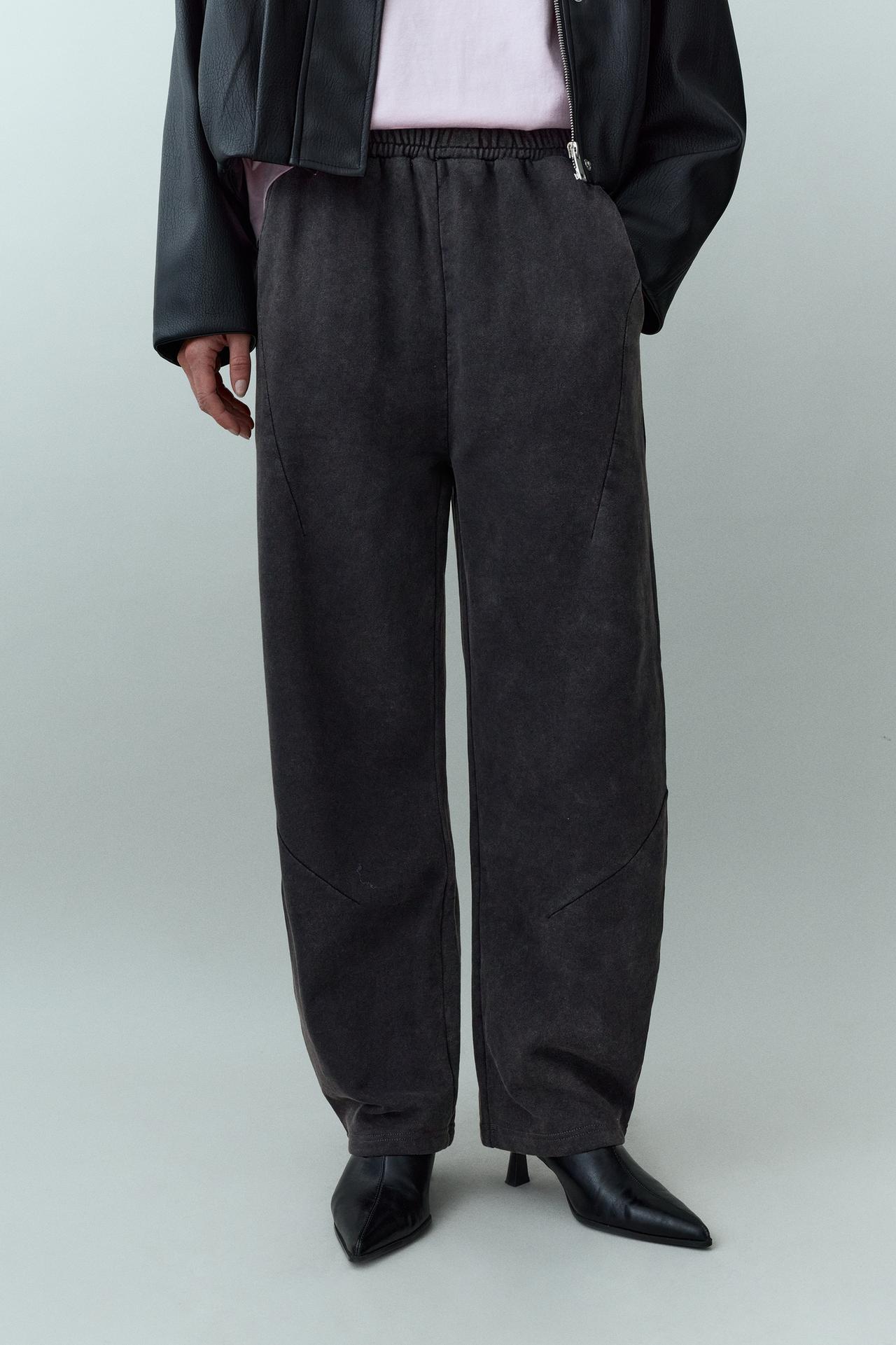 Grey barrel trousers — Anthracite grey