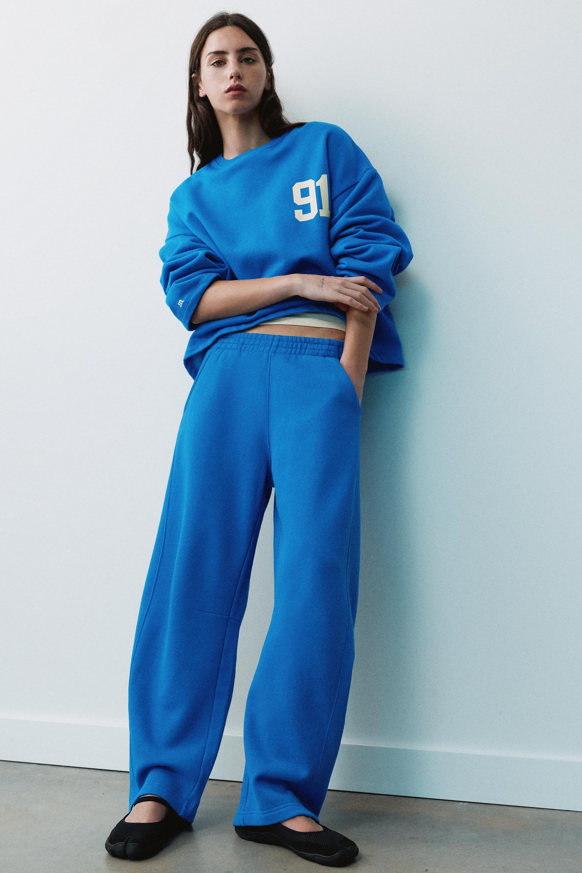 Barrel-leg joggers — Deep blue