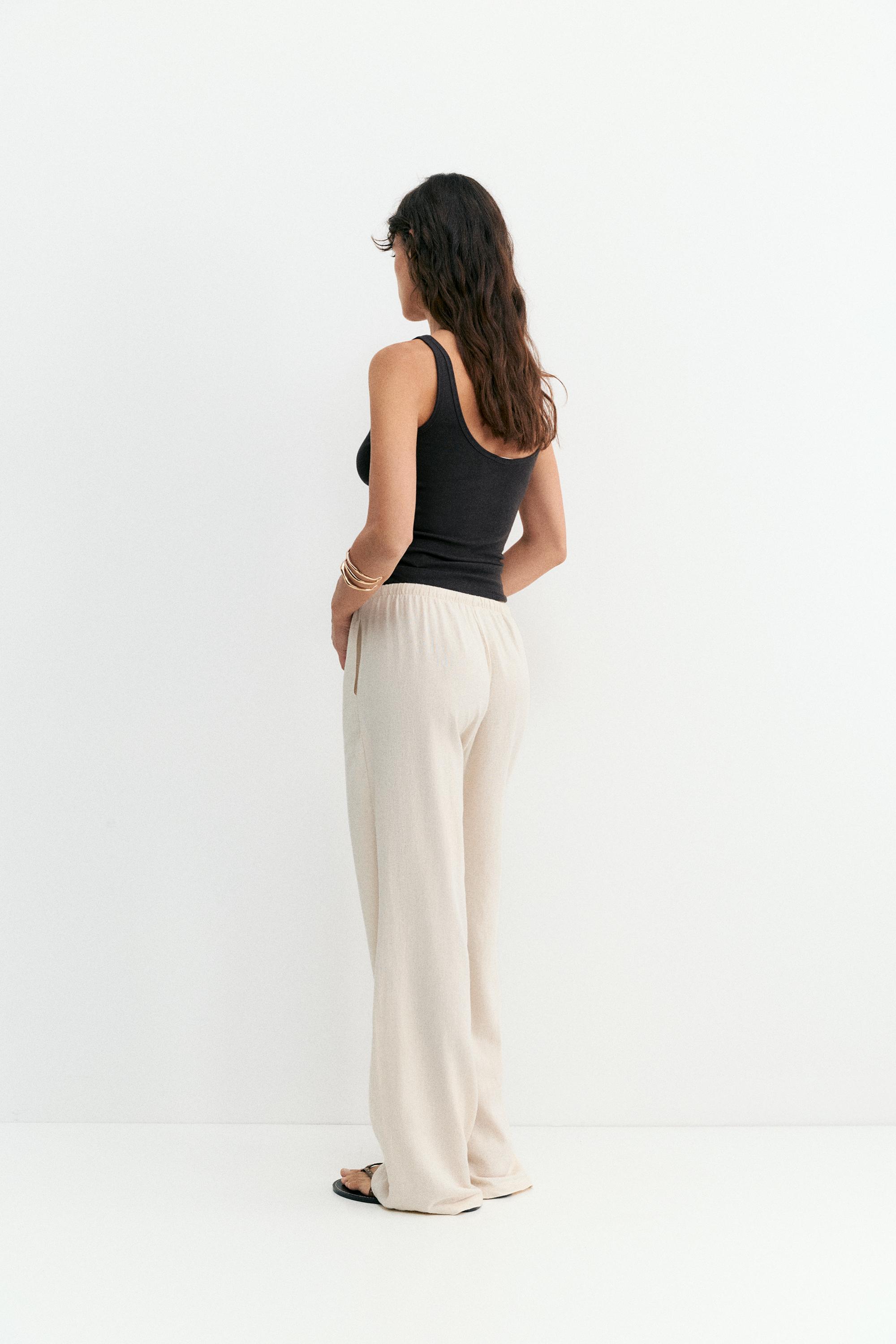 Linen blend joggers — Sand