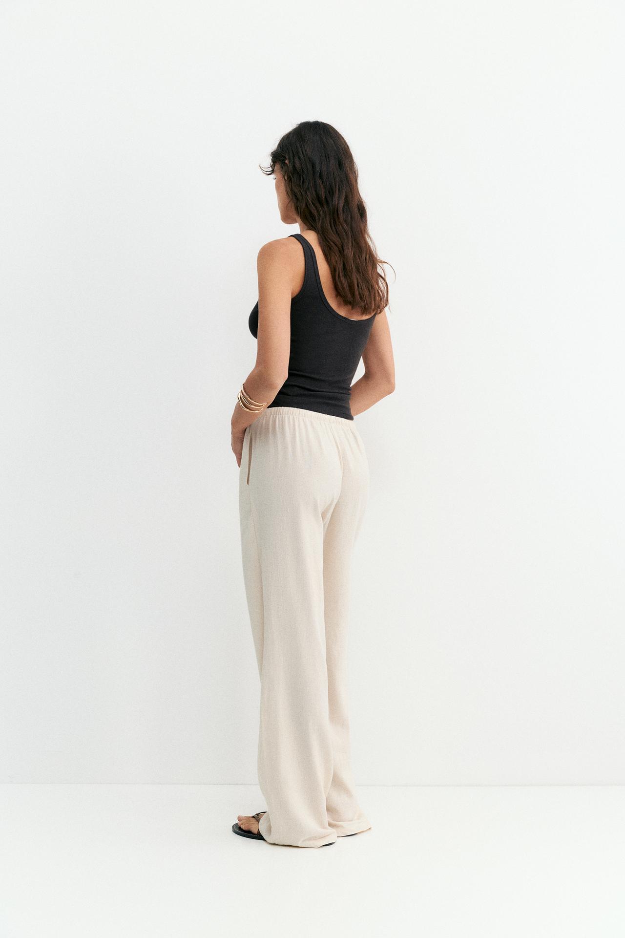 Linen blend joggers — Sand