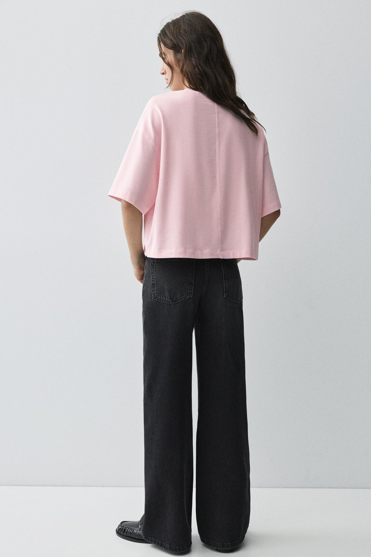 Boxy fit short sleeve T-shirt — Pale pink