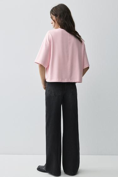 Boxy fit short sleeve T-shirt — Pale pink 2