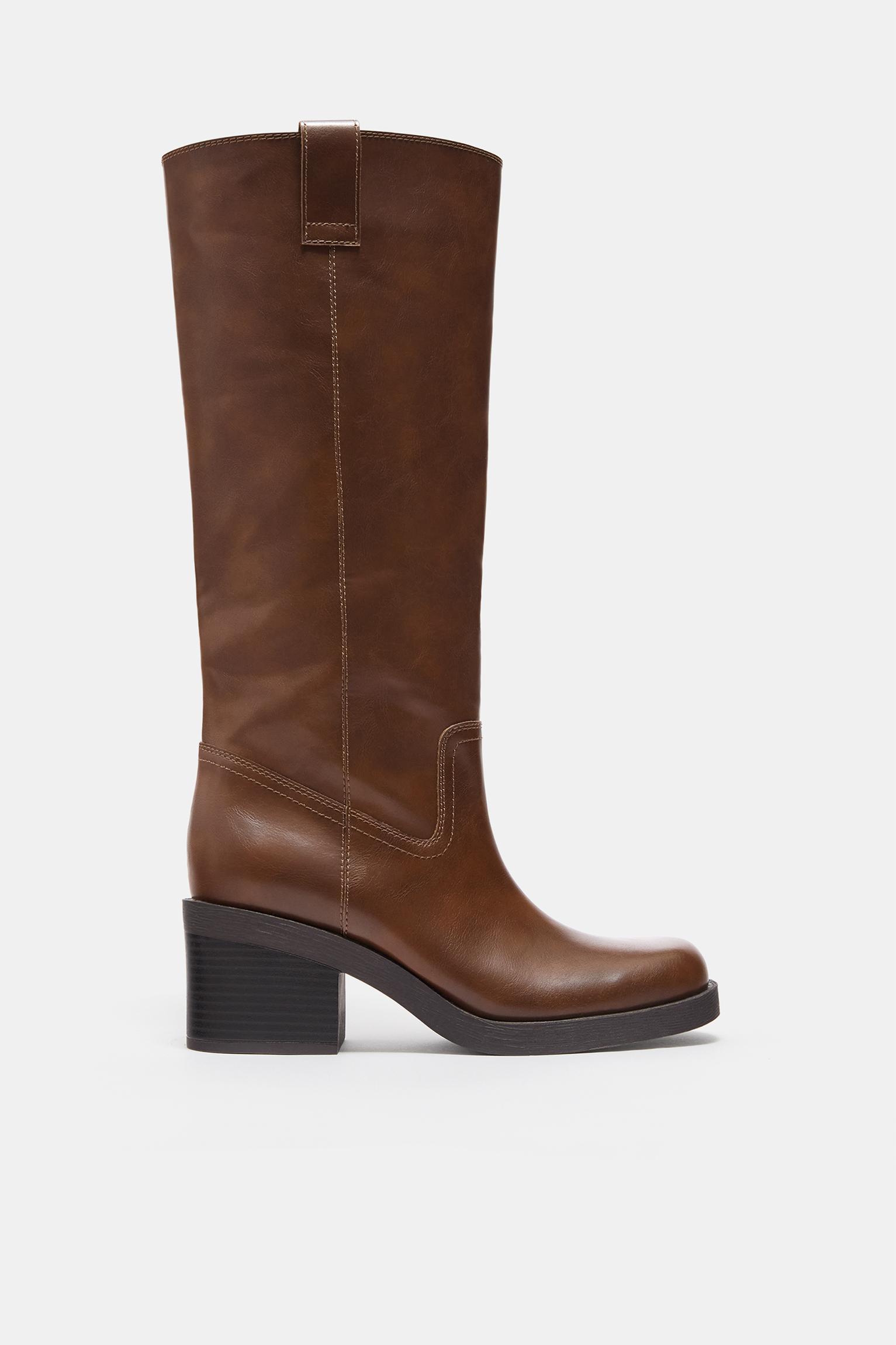 High-heel boots — Brown