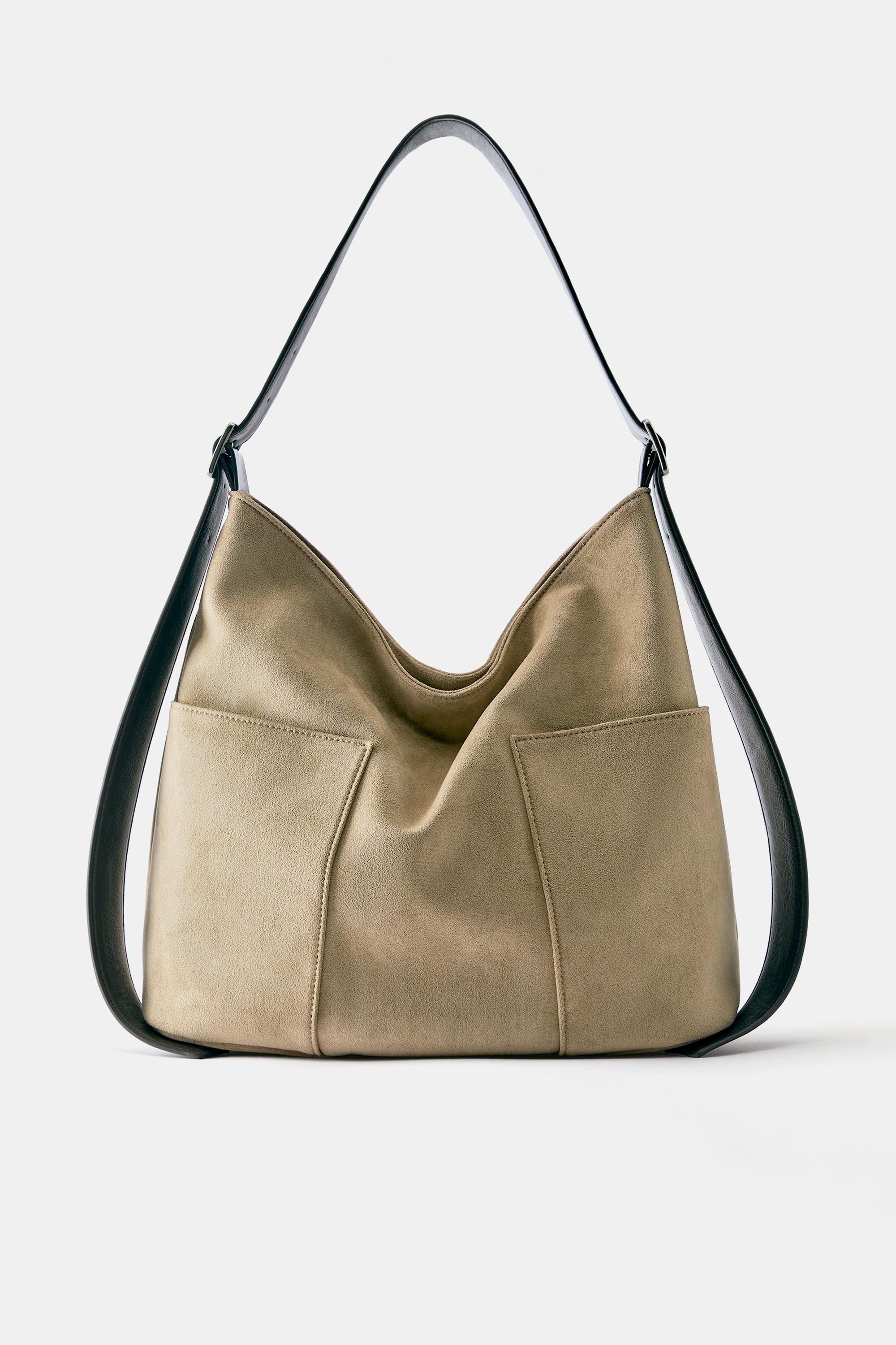 Contrasting shopper bag — Taupe