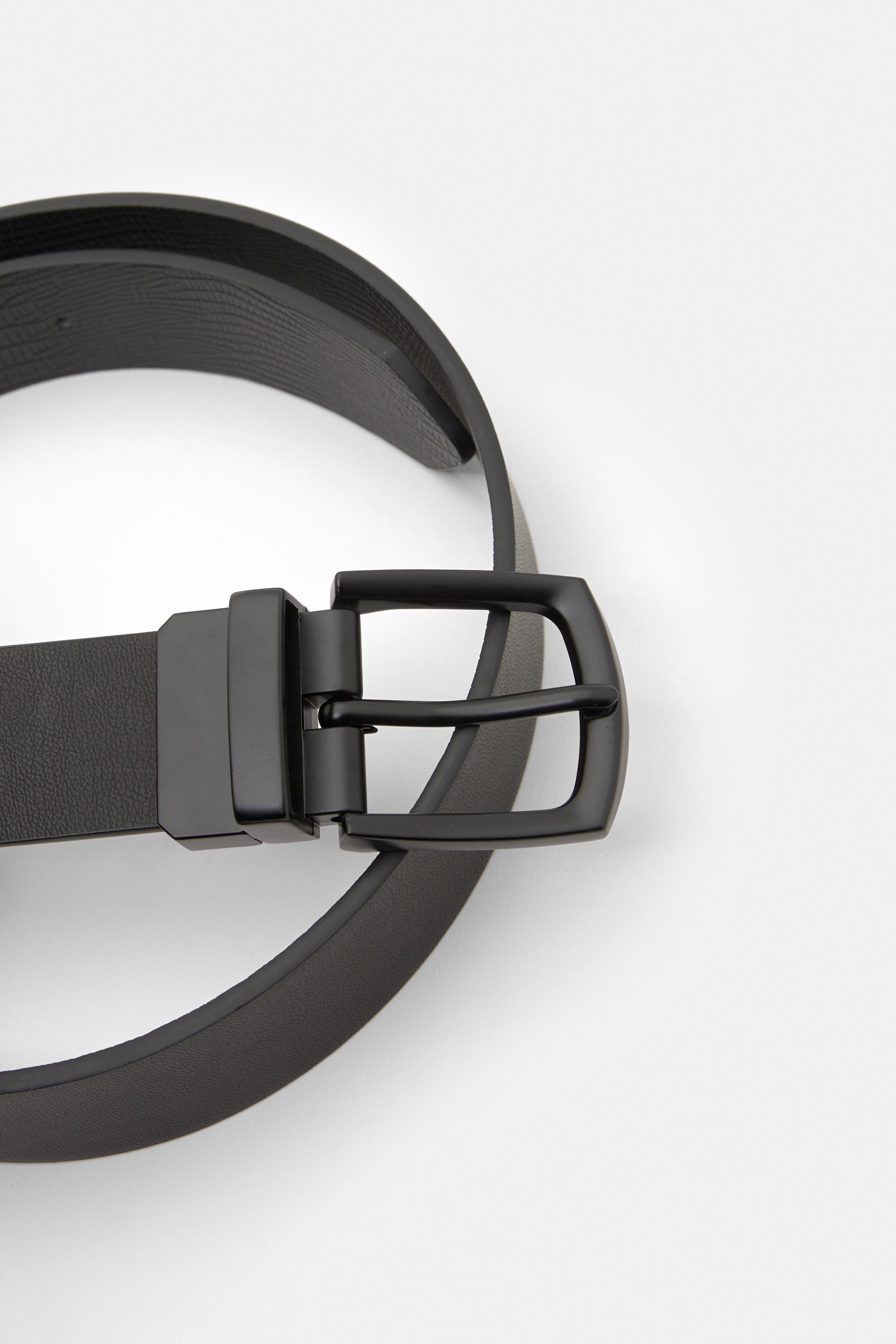 Reversible leather effect belt — Black