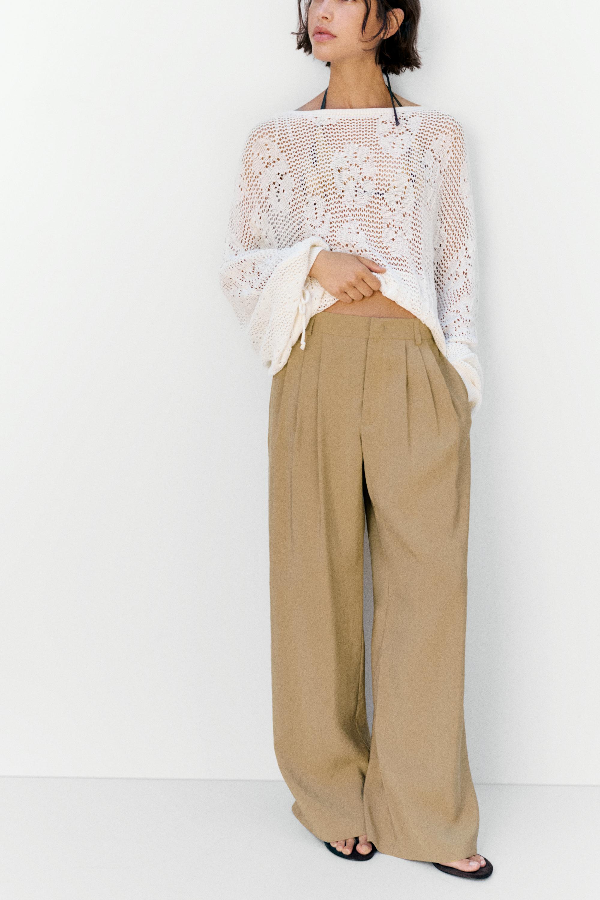 Cutwork knit jumper — Ecru