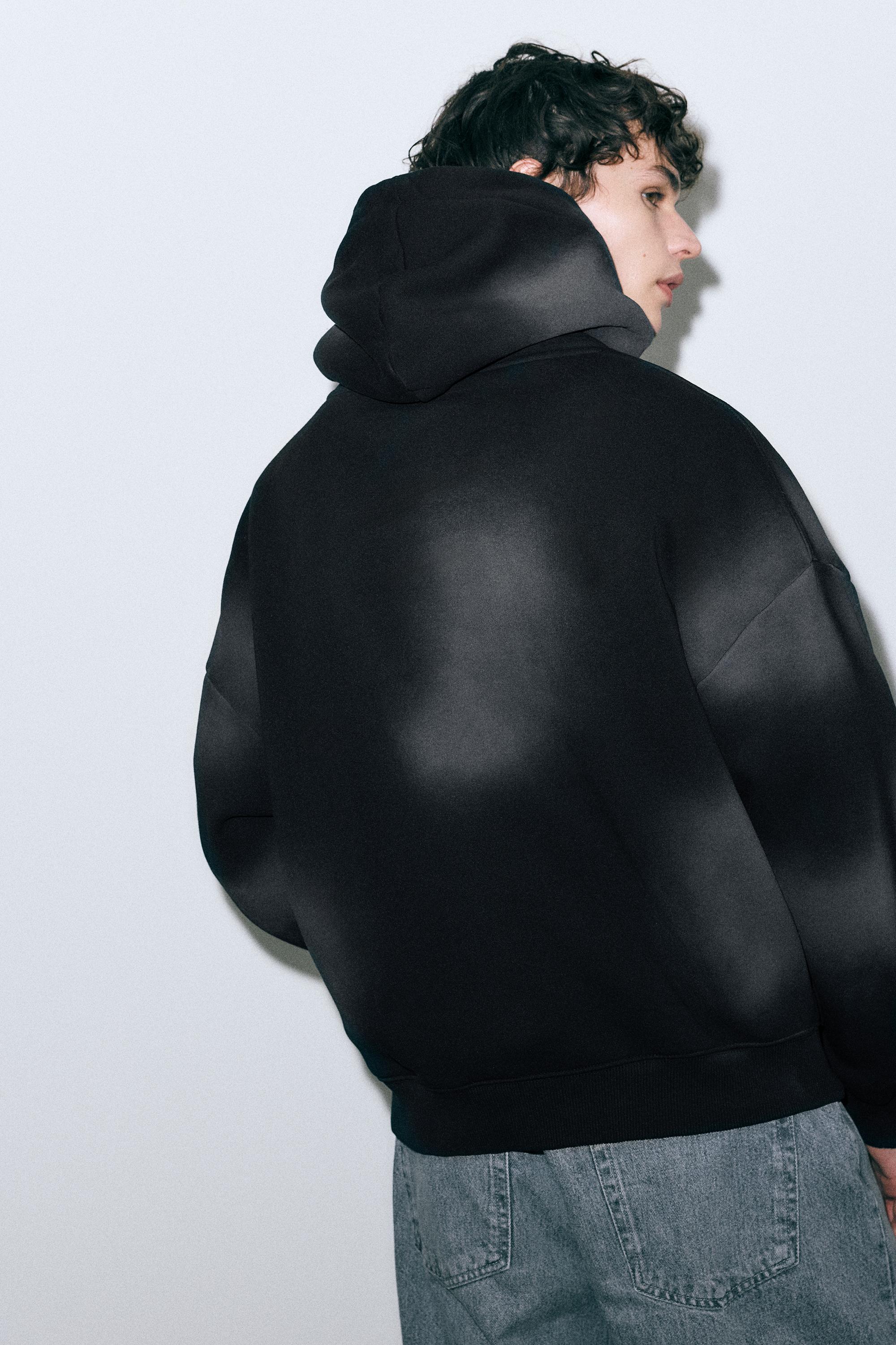 Siyah kapüşonlu sweatshirt STWD 91 - Görsel 18