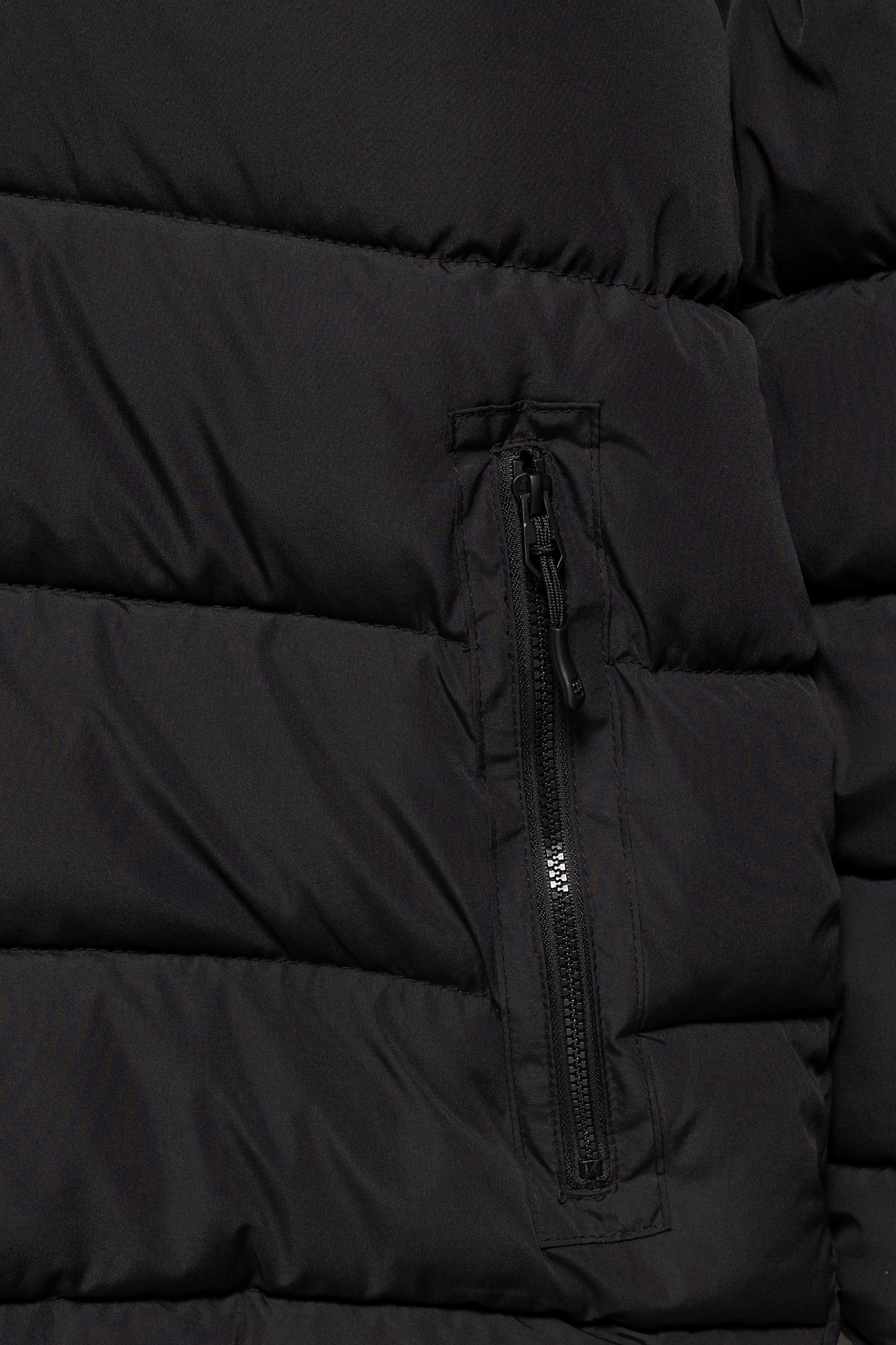 Puffer jacket with hood — Black
