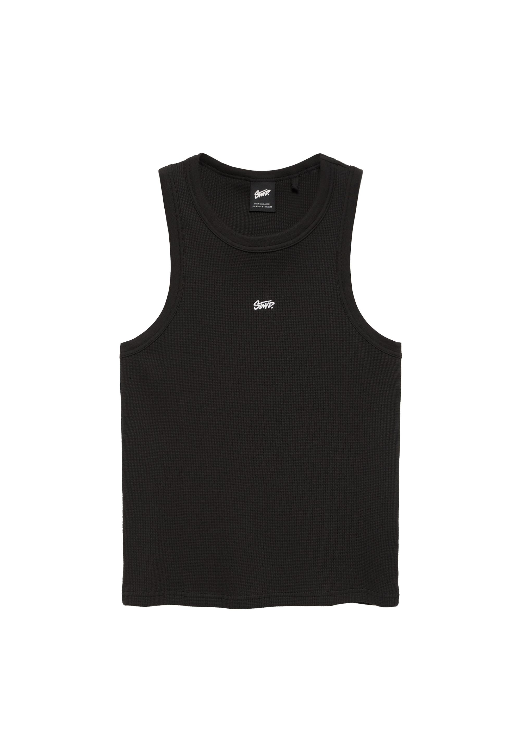 STWD waffle-knit vest — Black