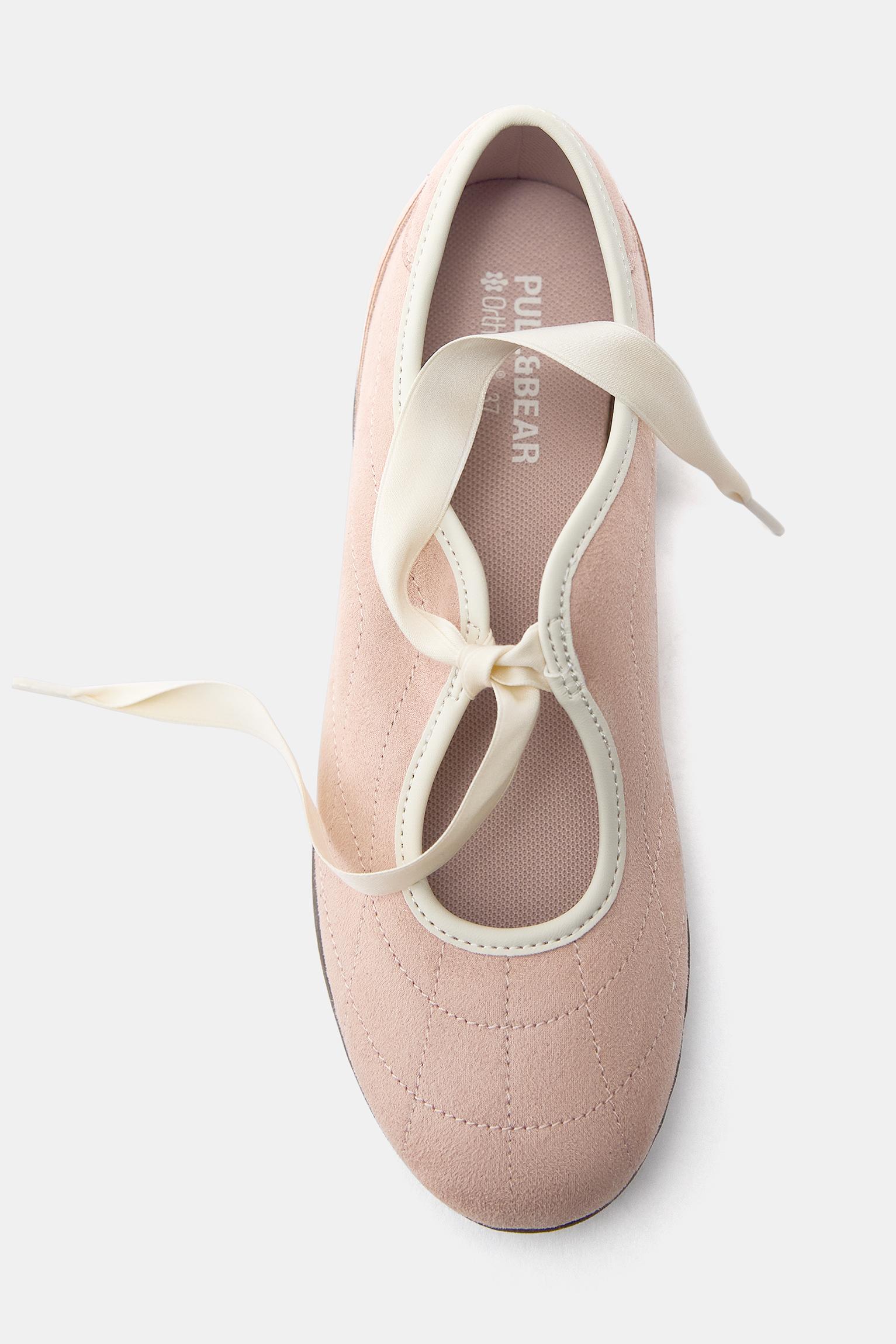 Sporty bow ballerinas — Pink