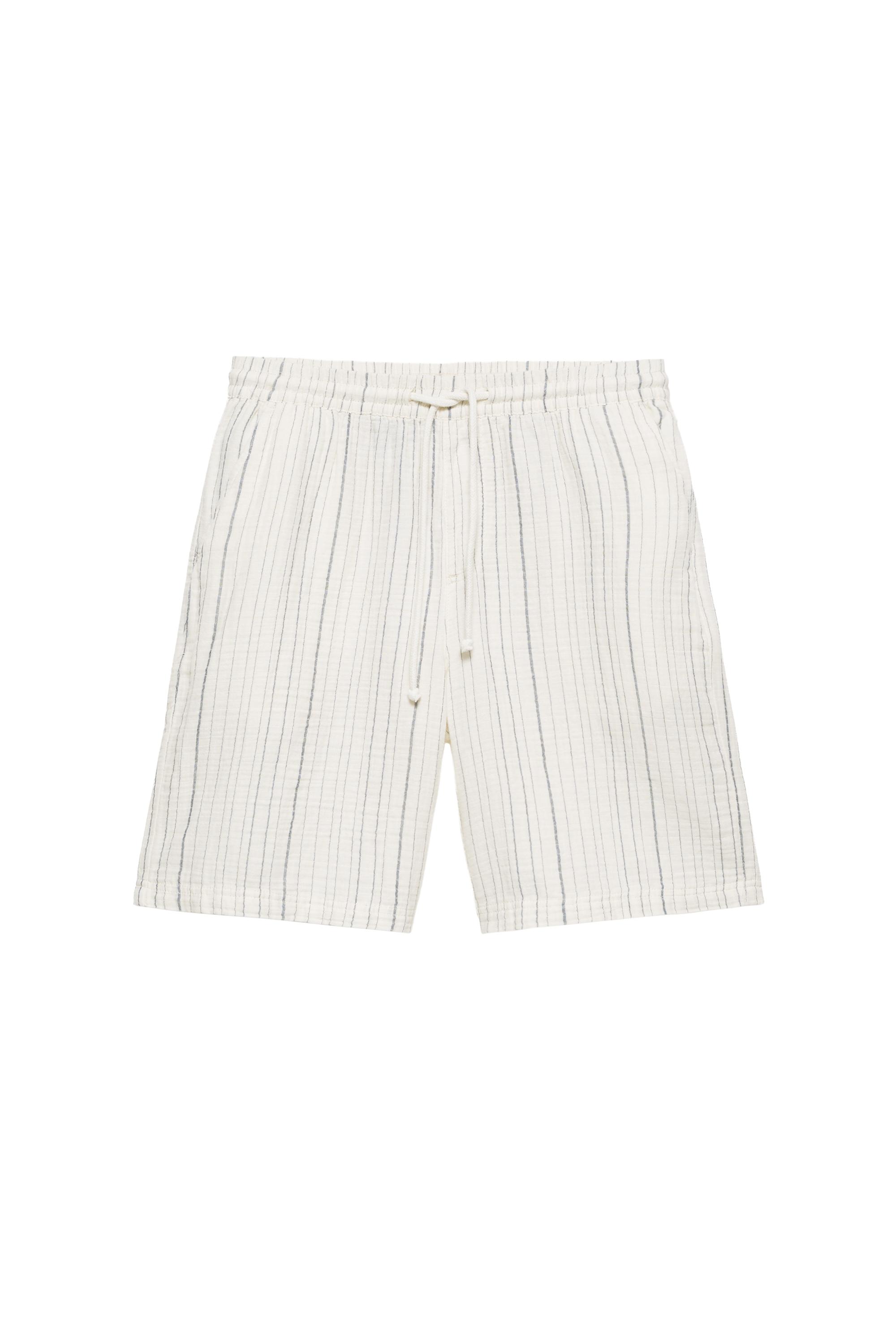 Pull&Bear Çizgili jogger bermuda şort görsel 2