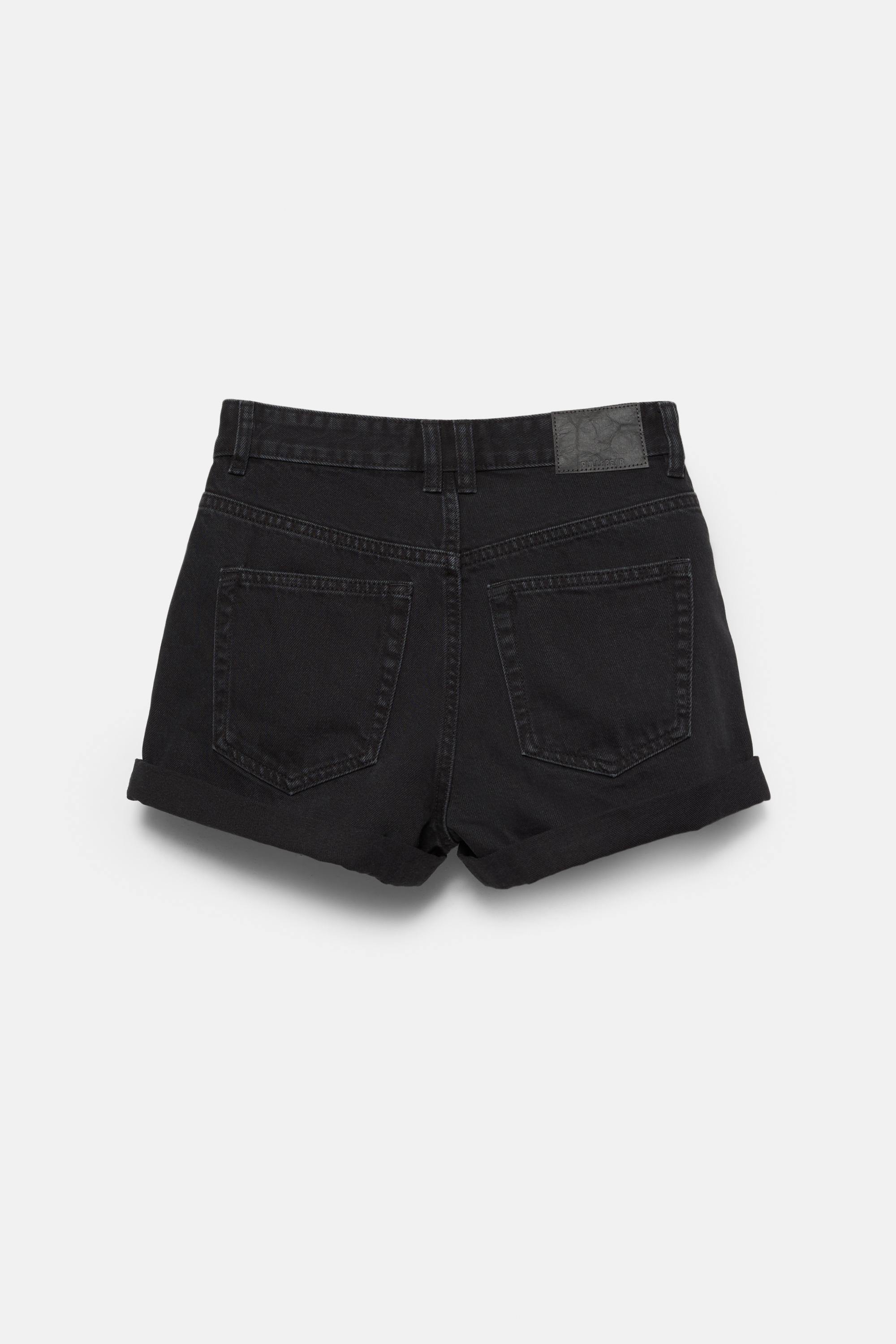 Mom fit paçası kıvrık denim şort - Görsel 79