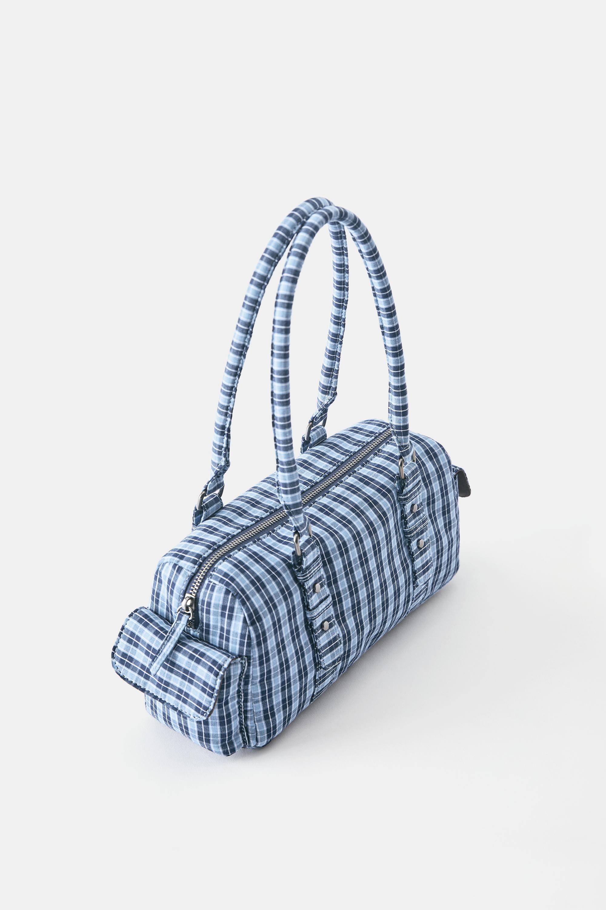 Check shoulder bag — Blue