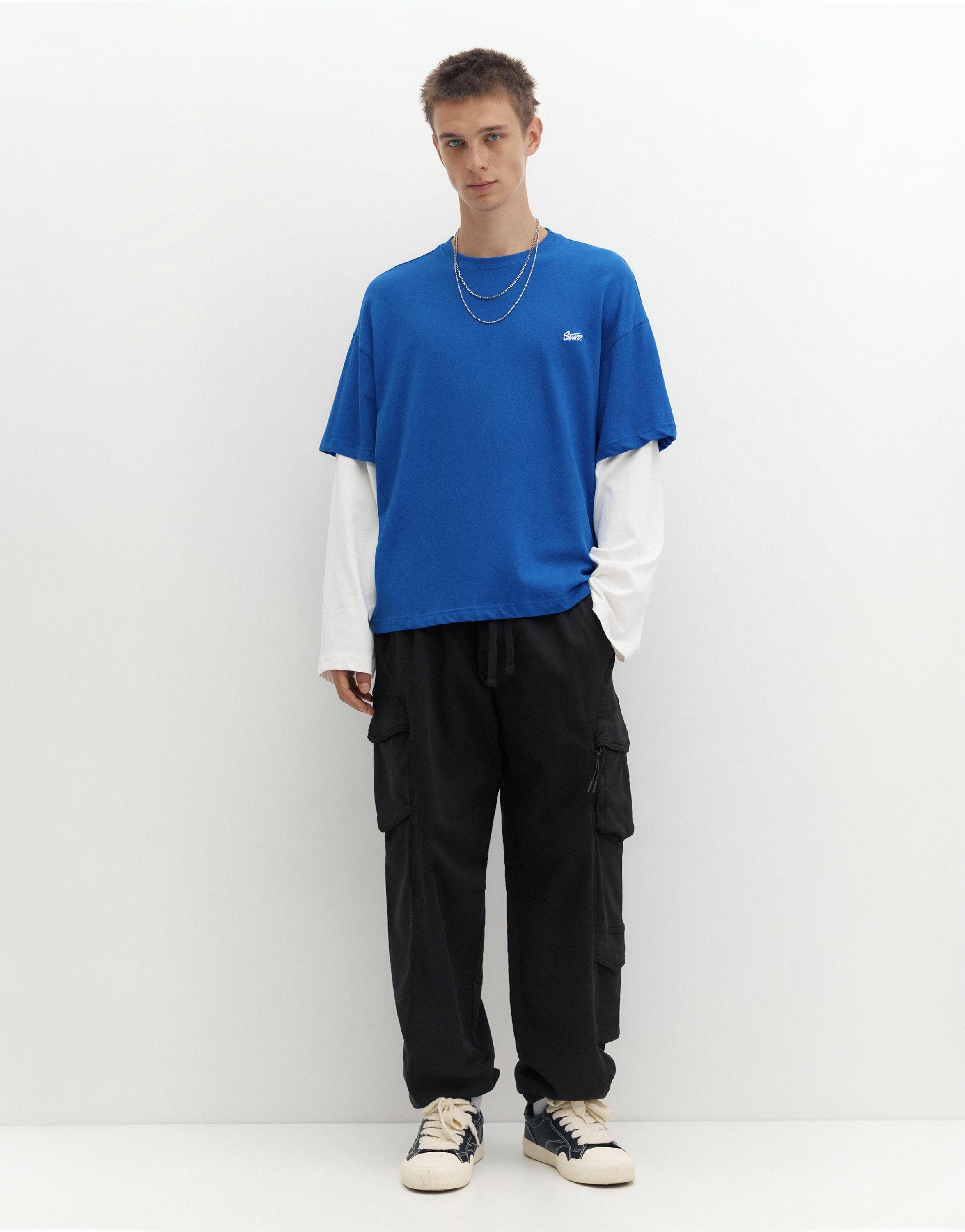 Double sleeve T-shirt — Deep blue