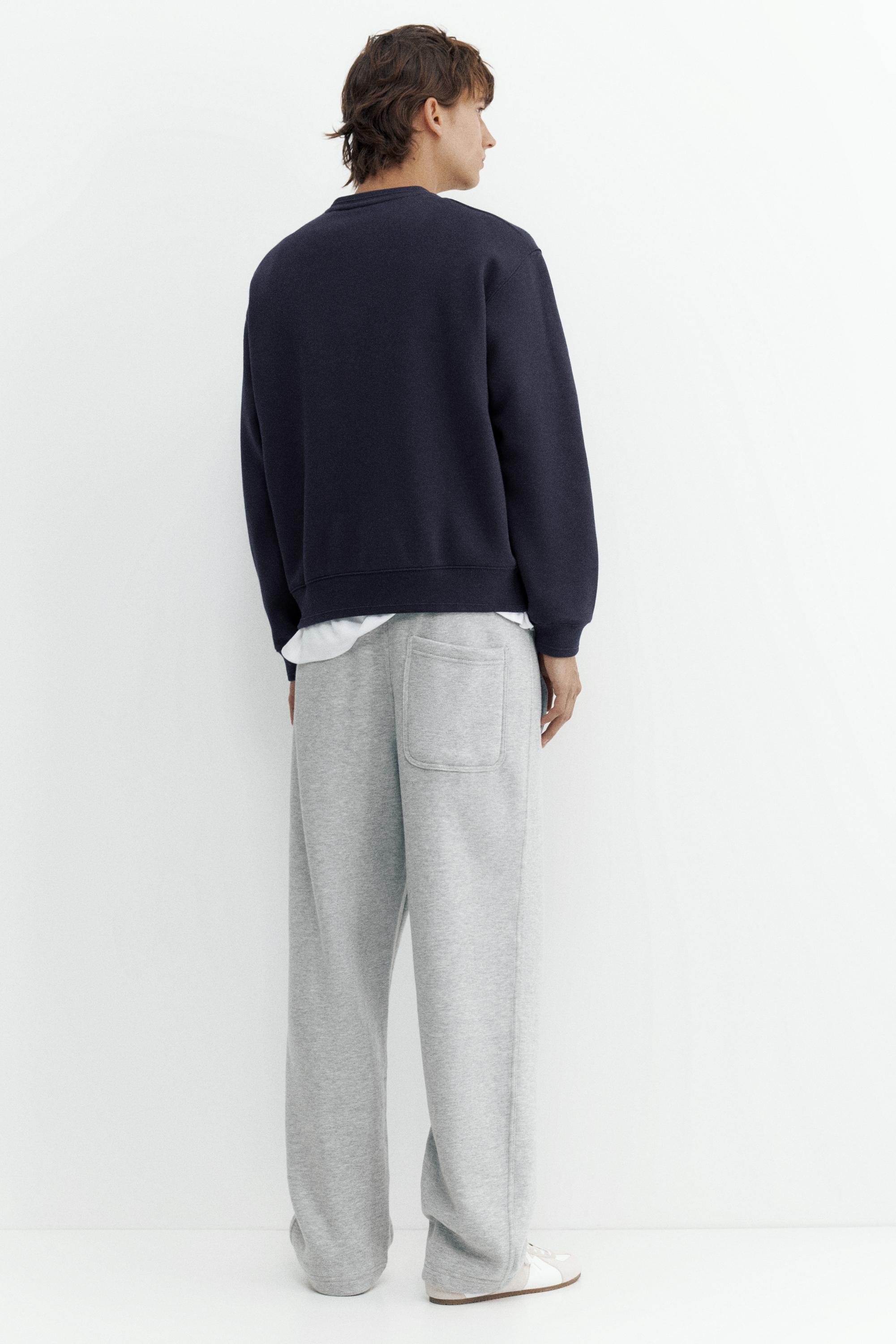Relaxed fit round neck sweatshirt — Navy