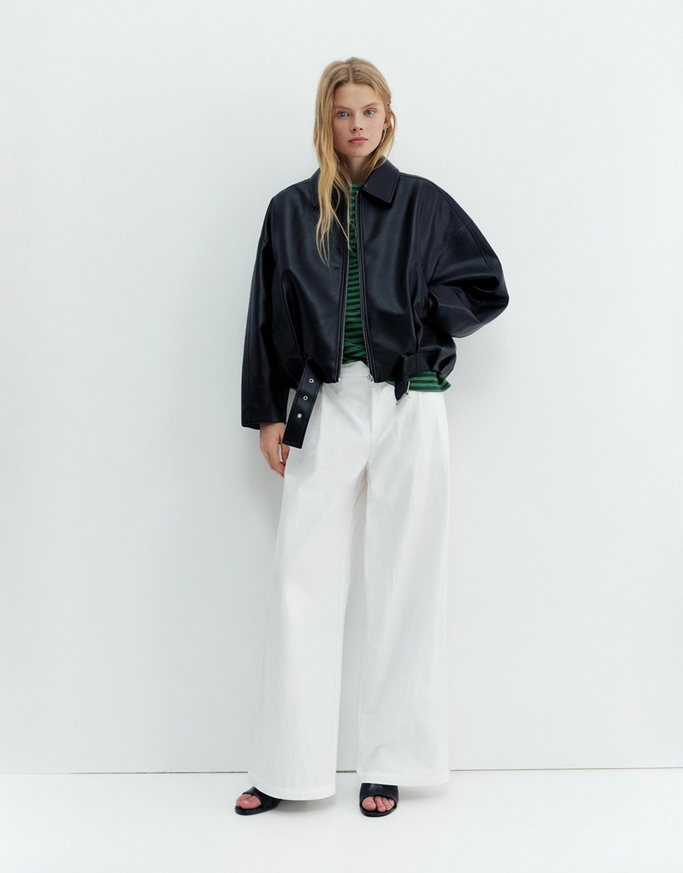 Double-dart white trousers — White