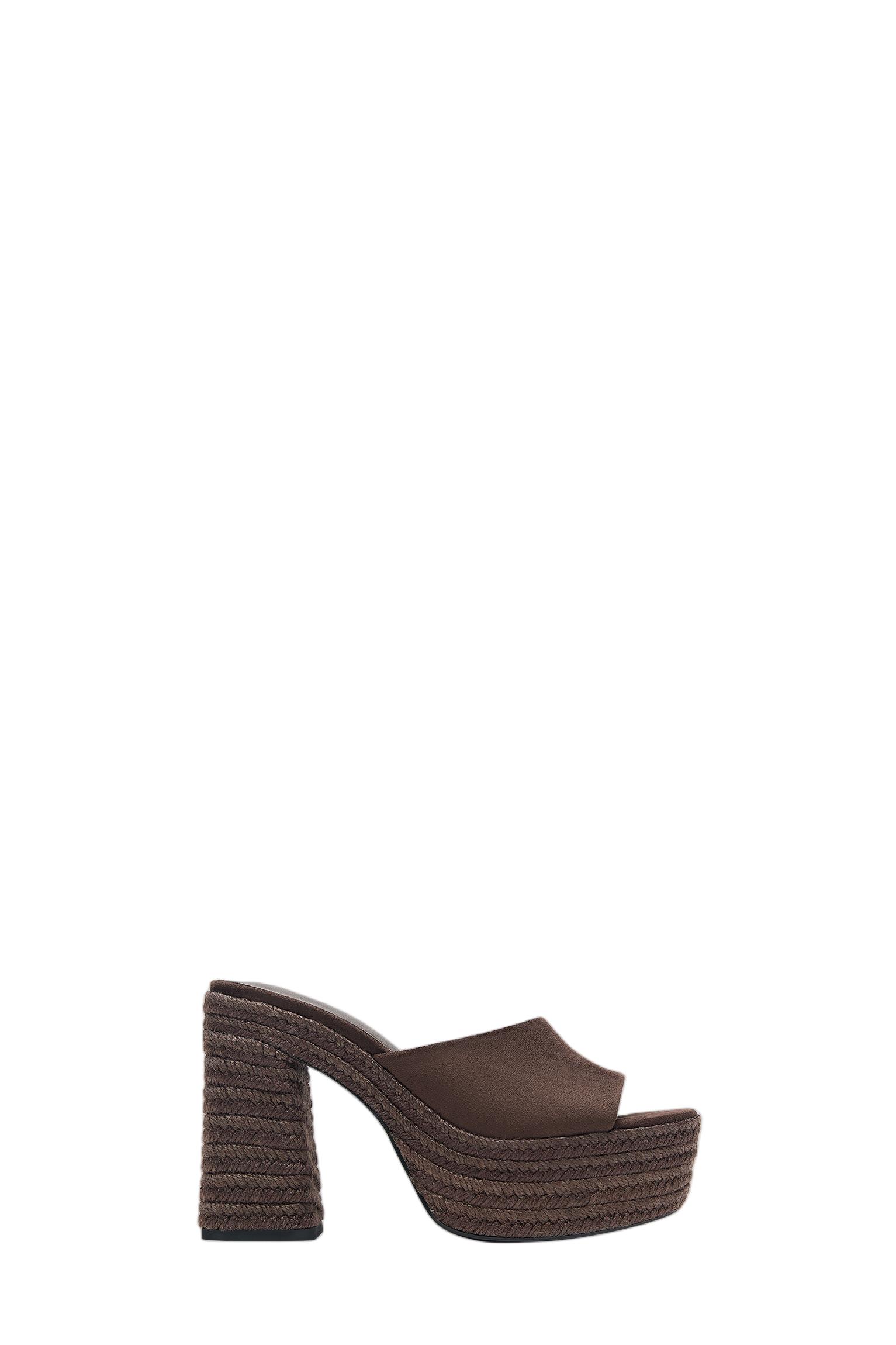 Jute platform clogs — Brown