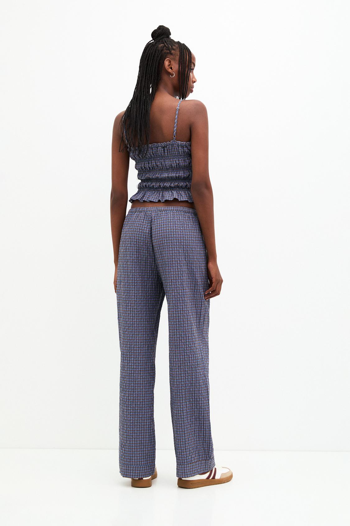 Checked top with gathering - PULL&BEAR