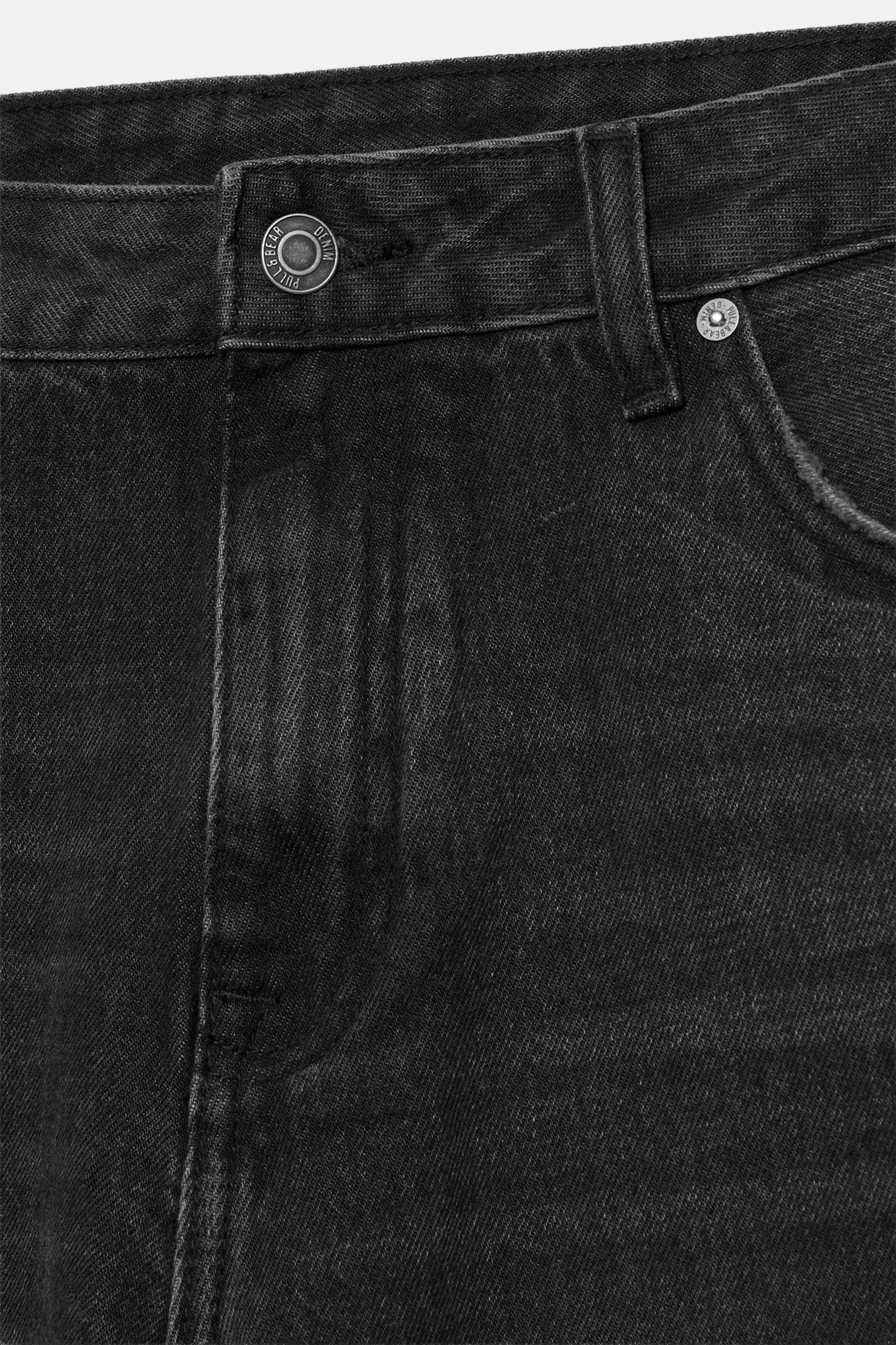 Standard denim Bermuda shorts — Faded black