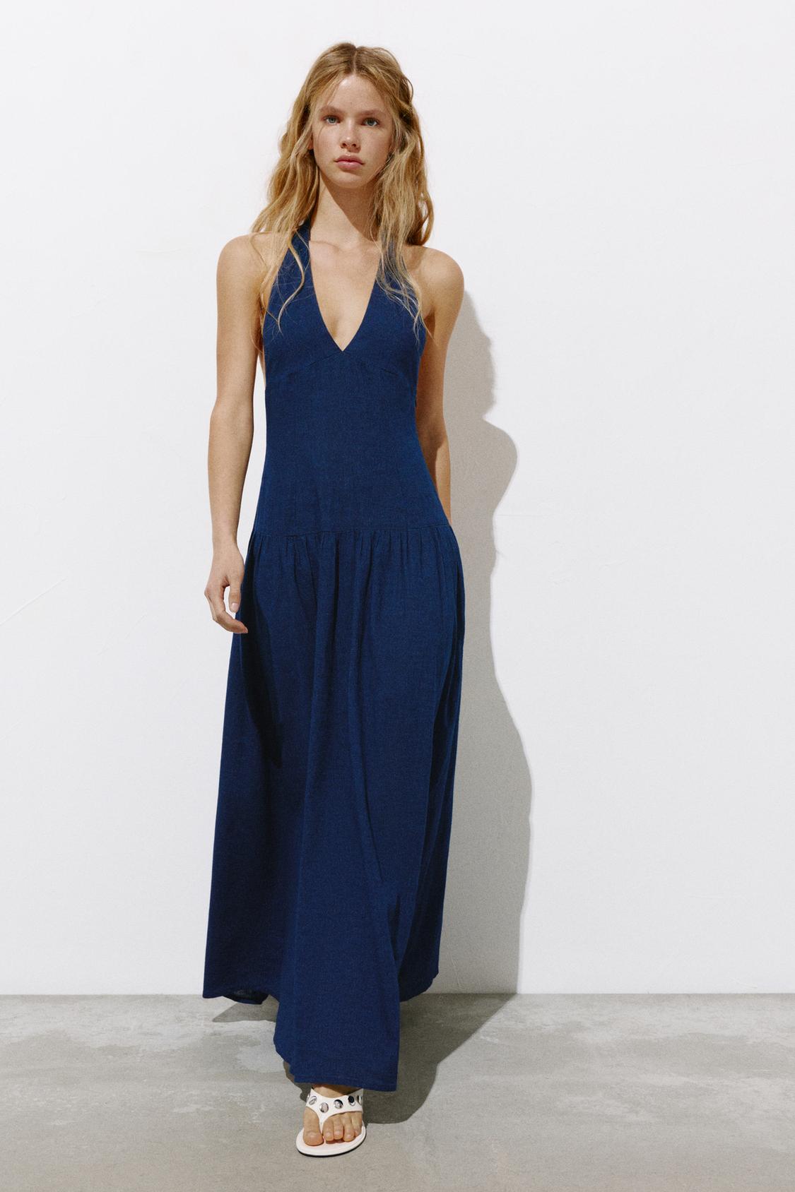 Long halter denim dress | Pull&Bear Canada Long halter denim dress | Pull&Bear Canada