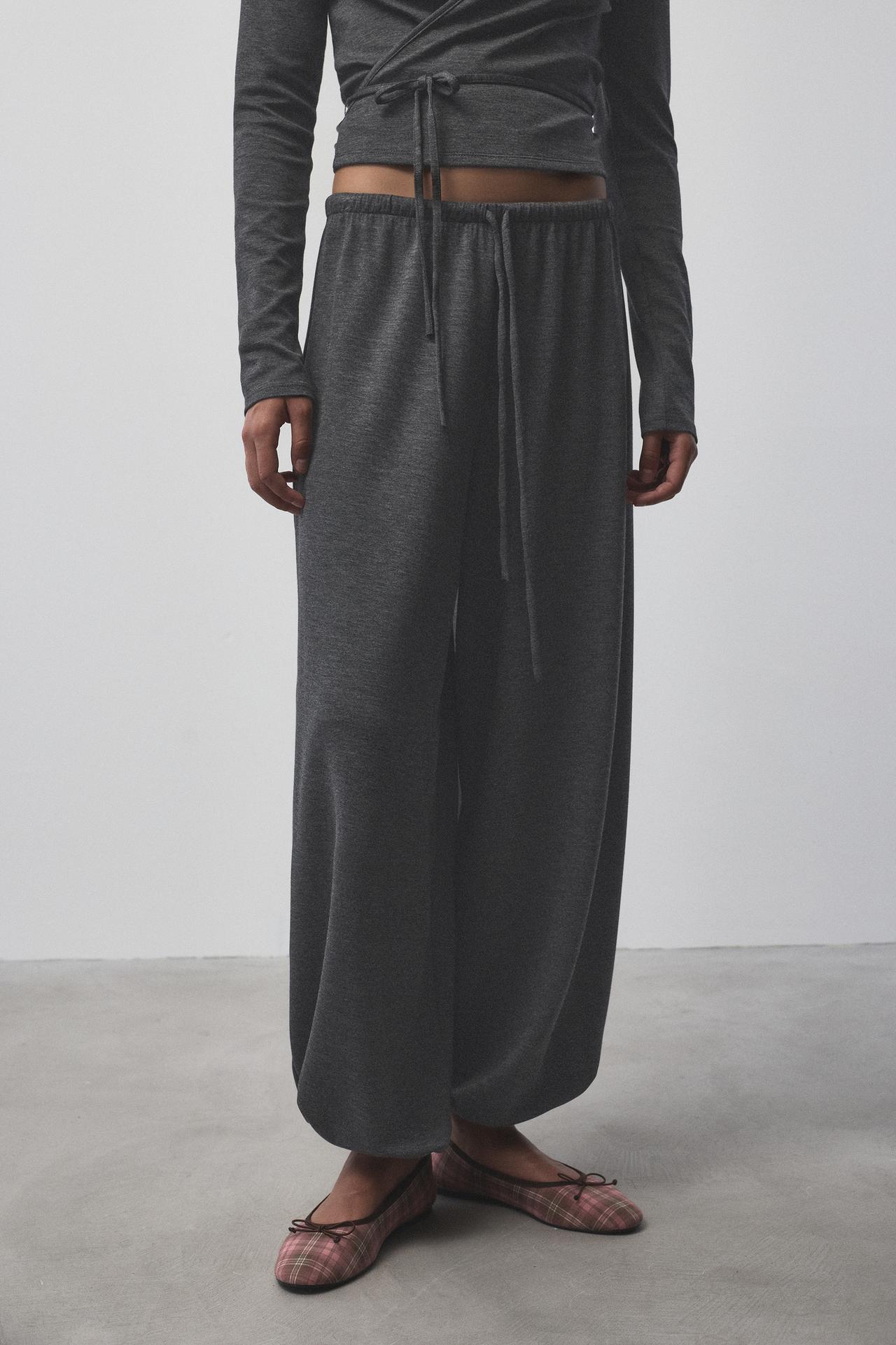 Fluid sarouel trousers — Anthracite grey