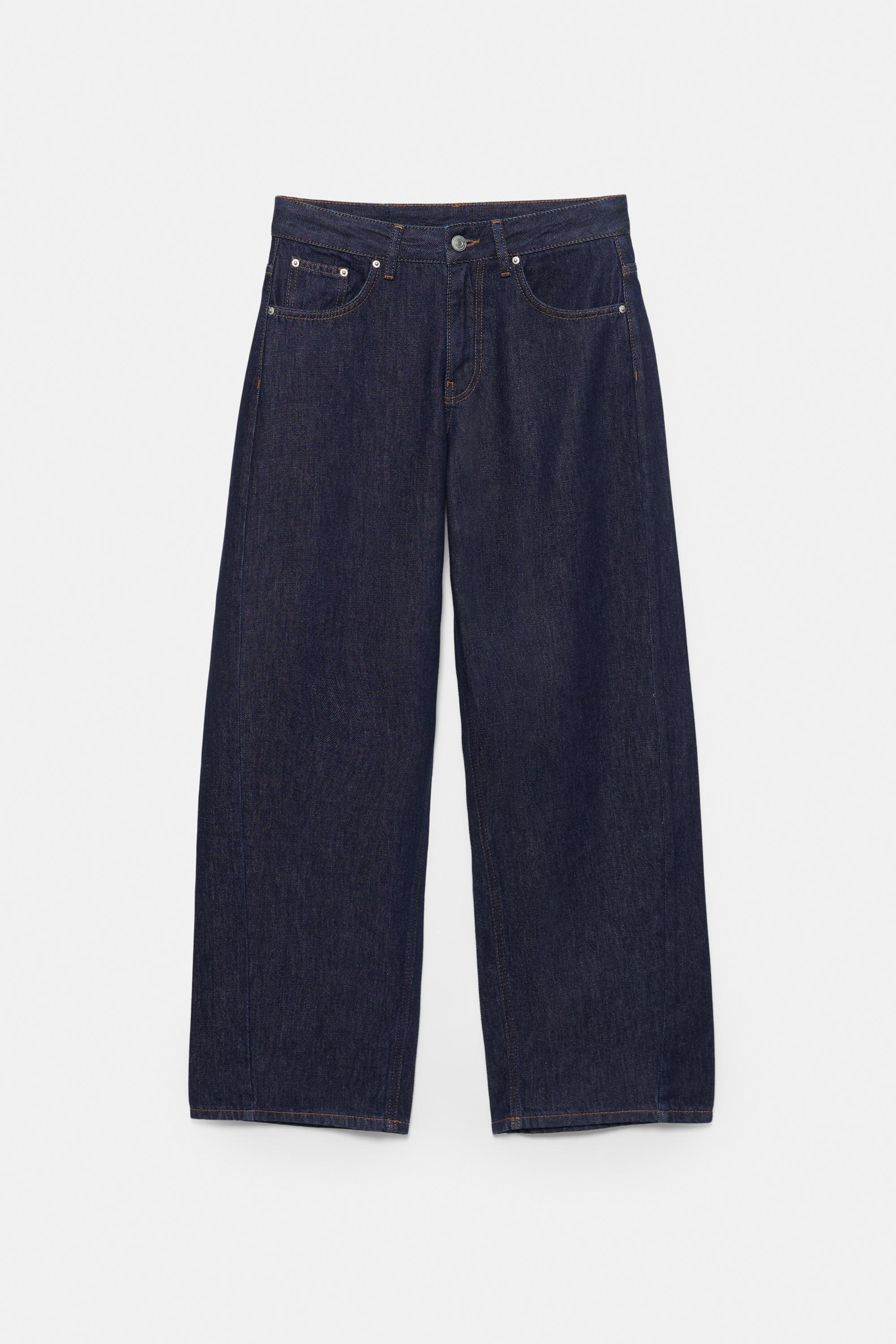 Low-rise barrel jeans — Navy