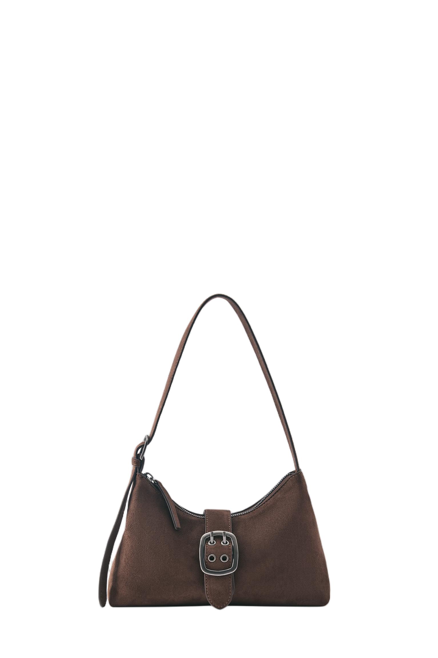 Buckle shoulder bag — Brown