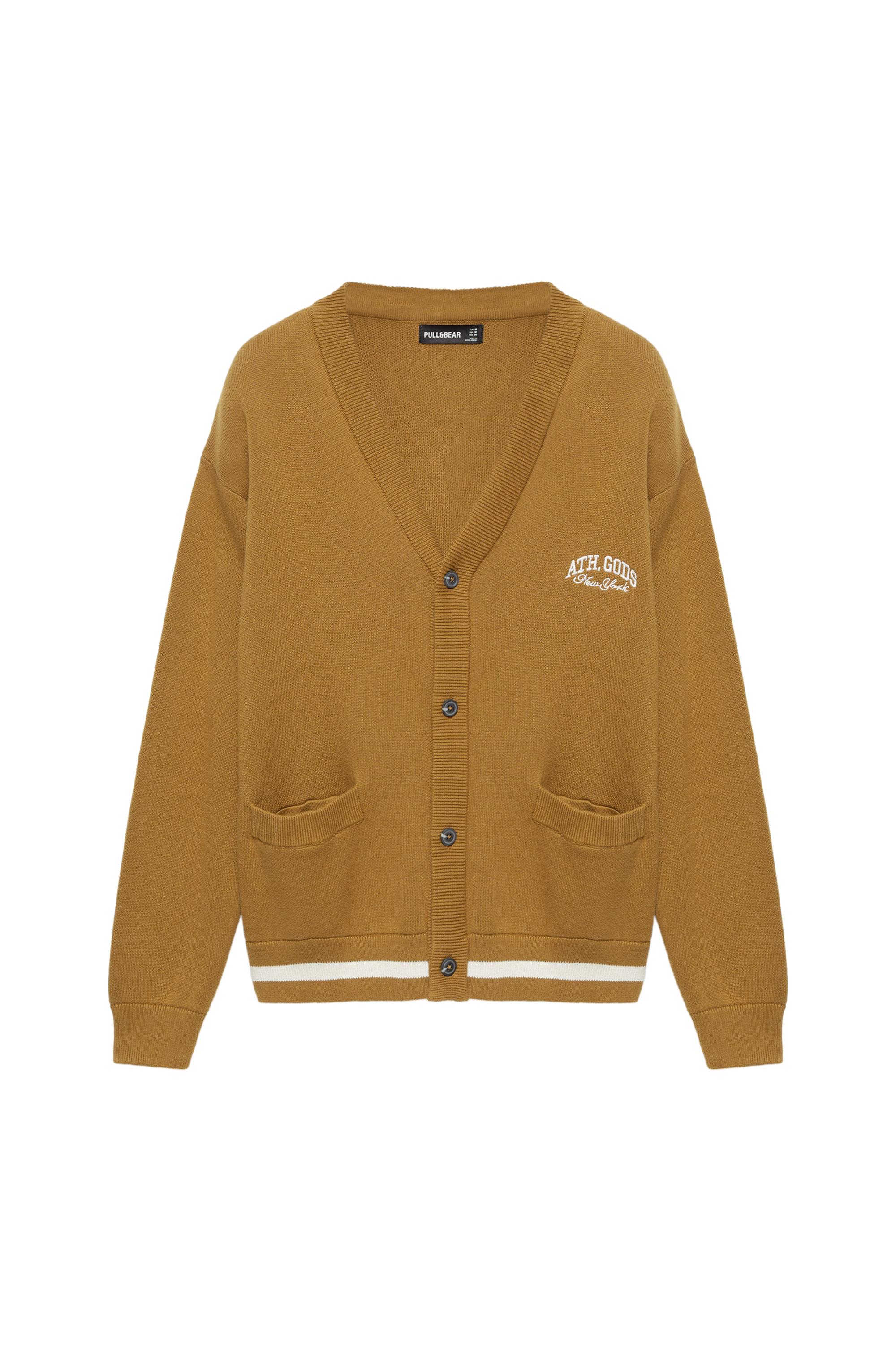 Pull&Bear İşlemeli kolej hırka görsel 4
