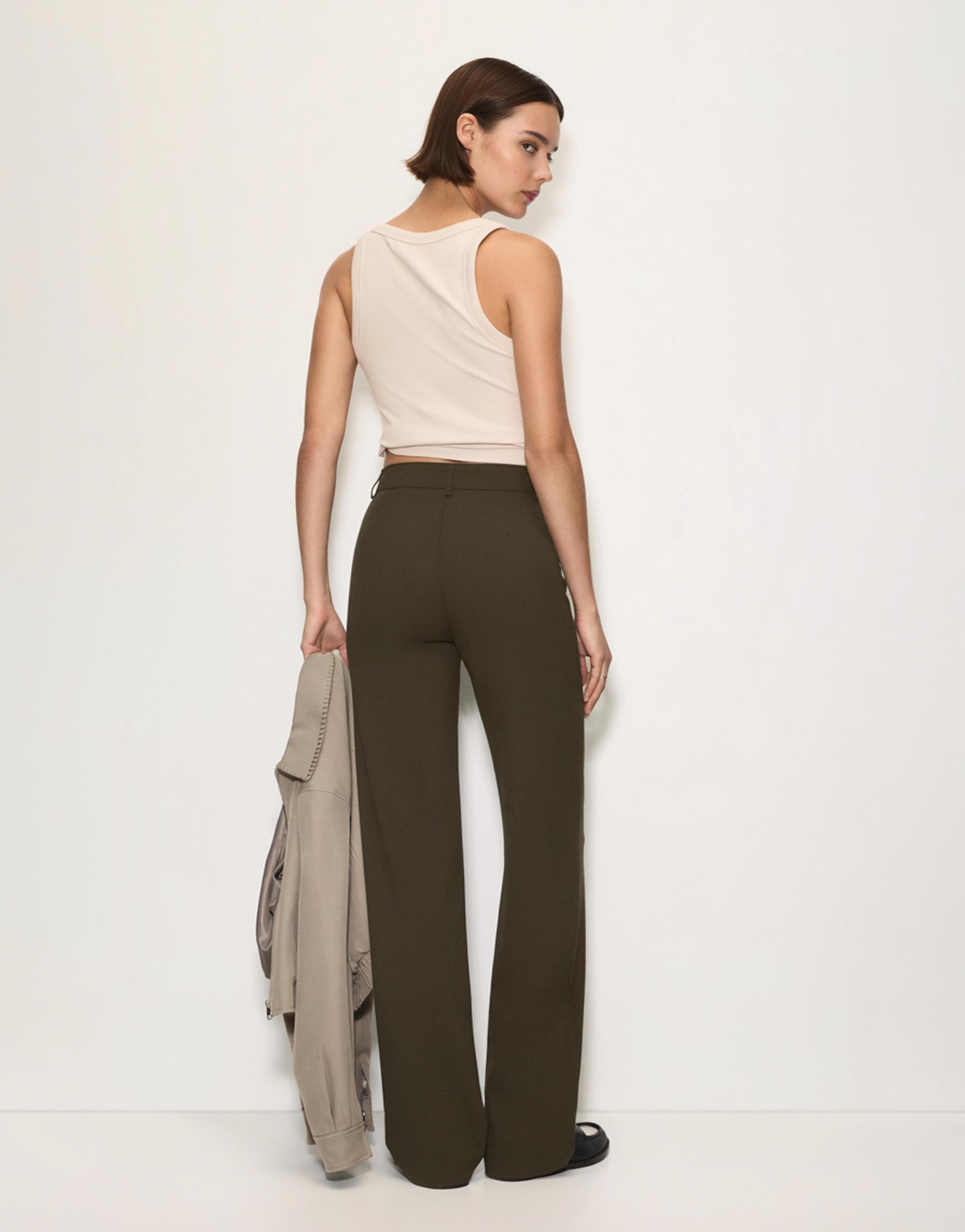 Smart trousers with seam detail — Medium khaki