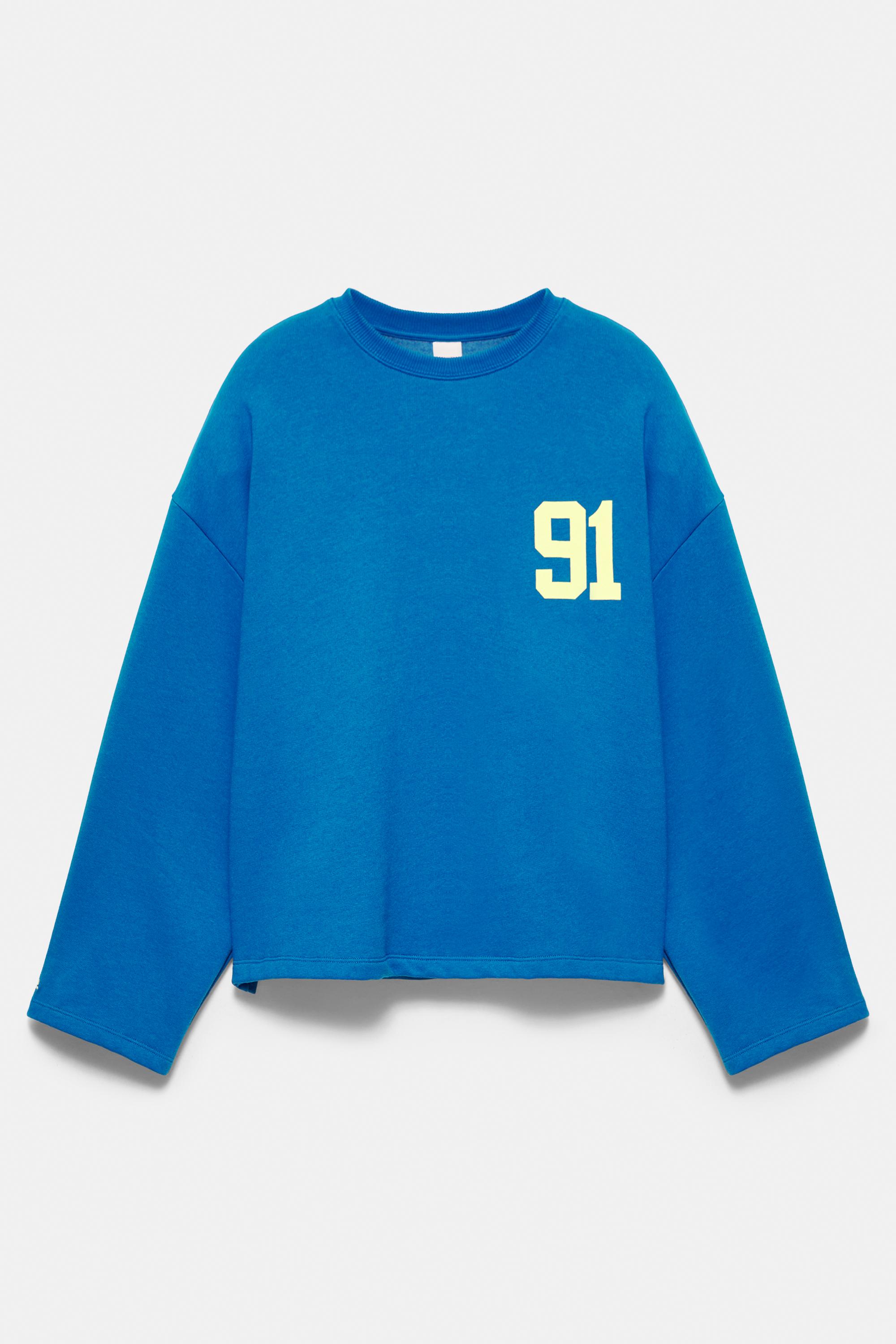 91 graphic relaxed fit sweatshirt — Blue