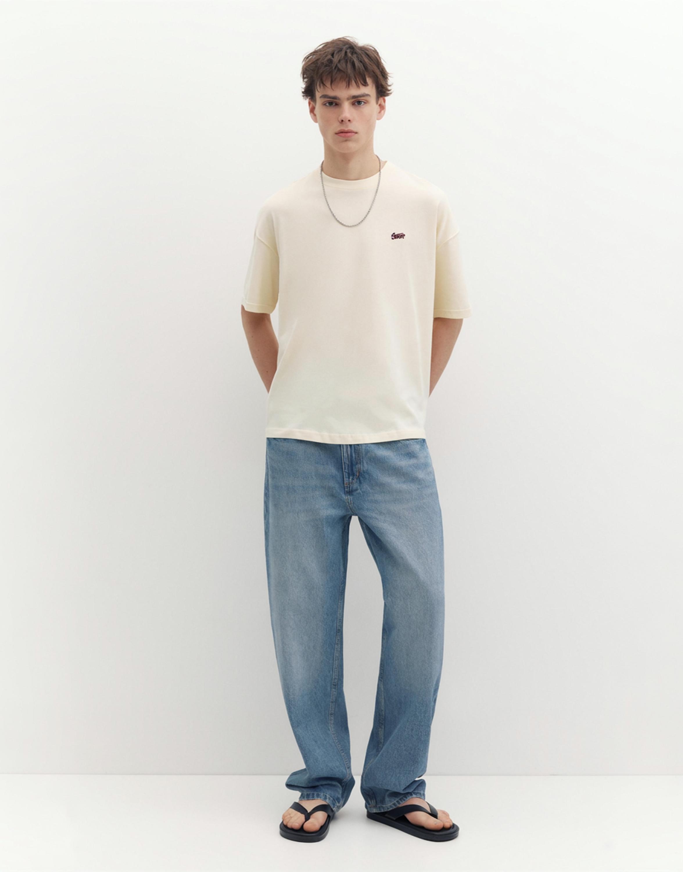 Boxy STWD logo T-shirt — Ecru