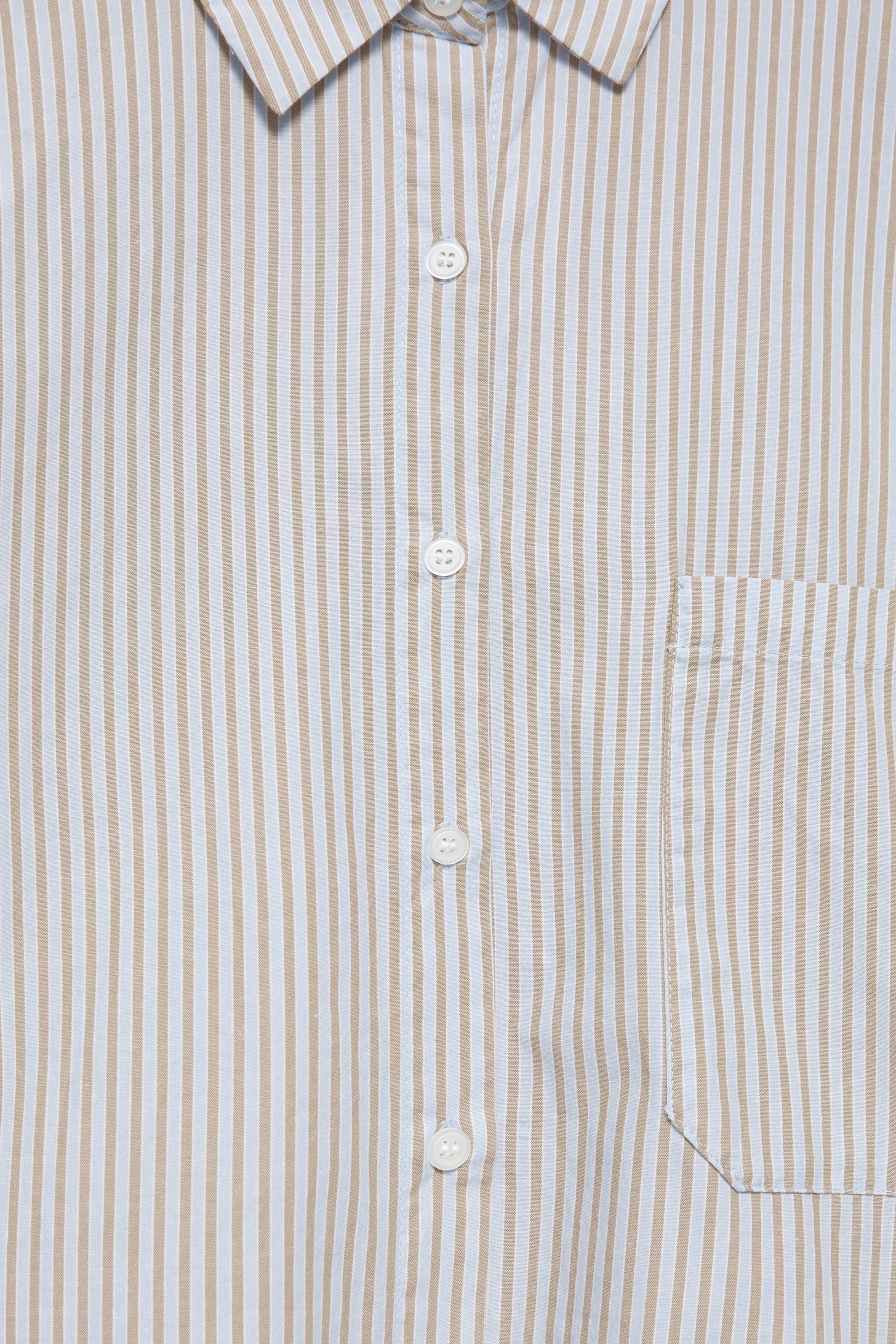 Embroidered striped shirt — Pastel blue