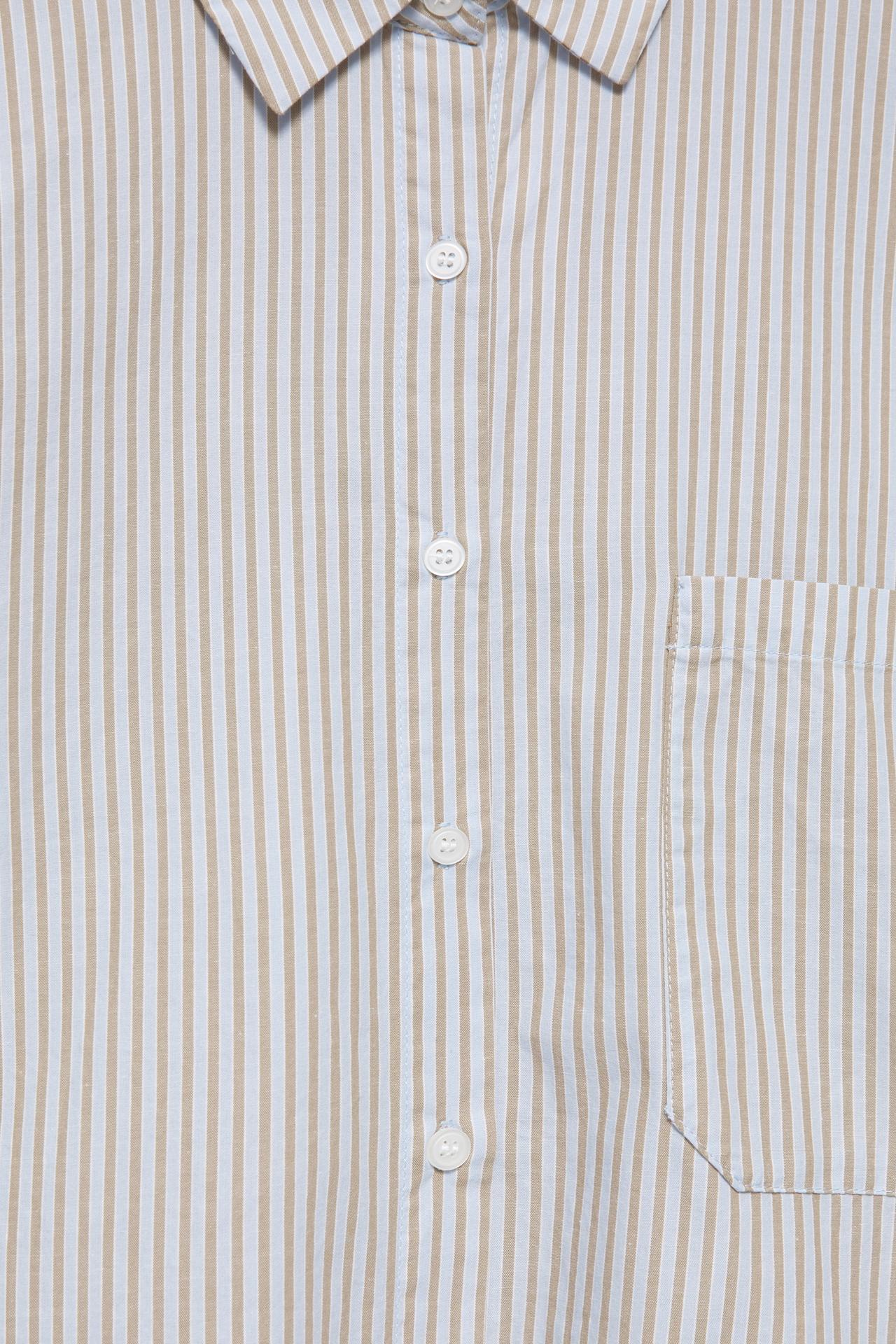 Embroidered striped shirt — Pastel blue