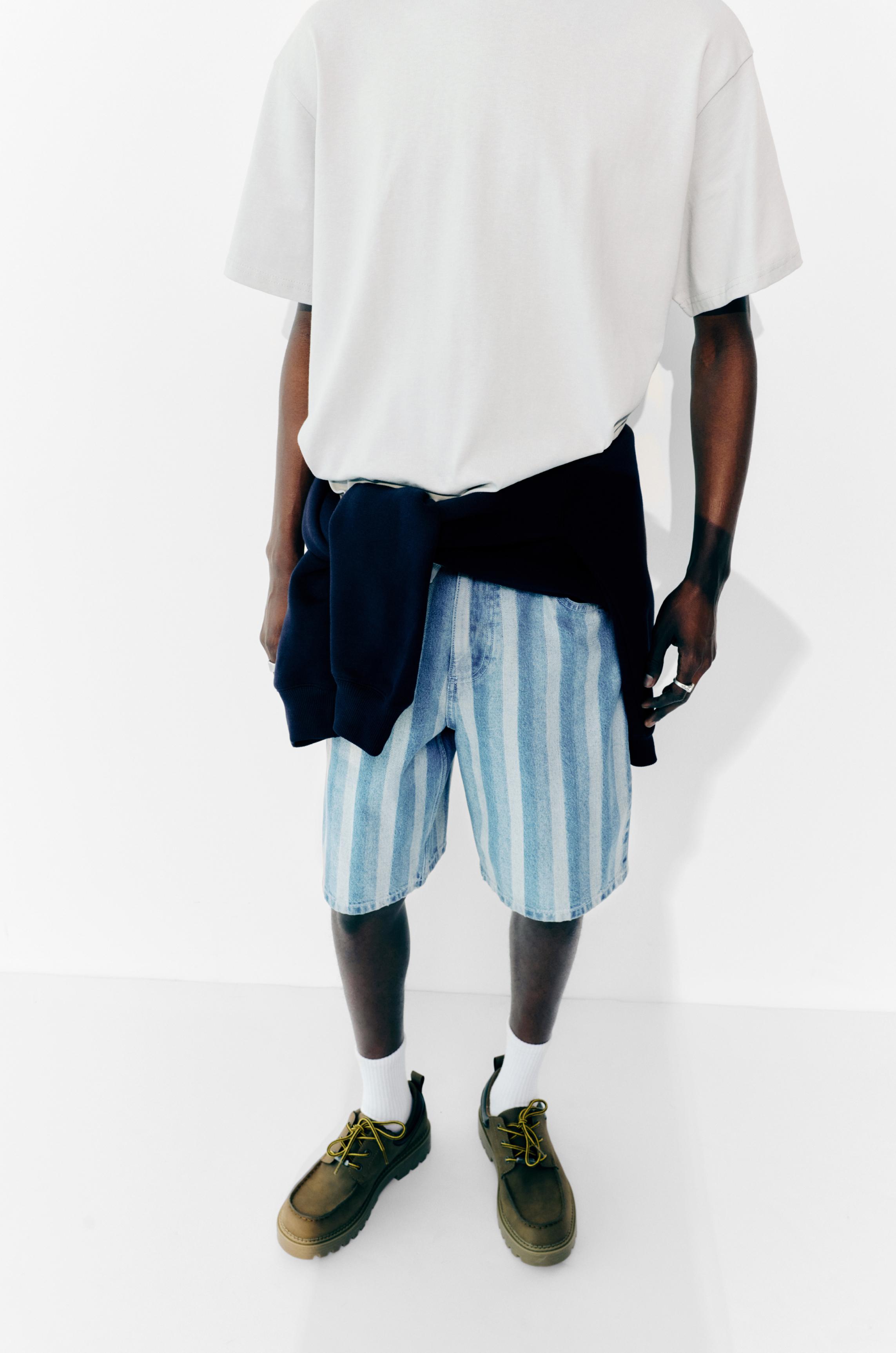 Baggy denim Bermuda shorts — Blue