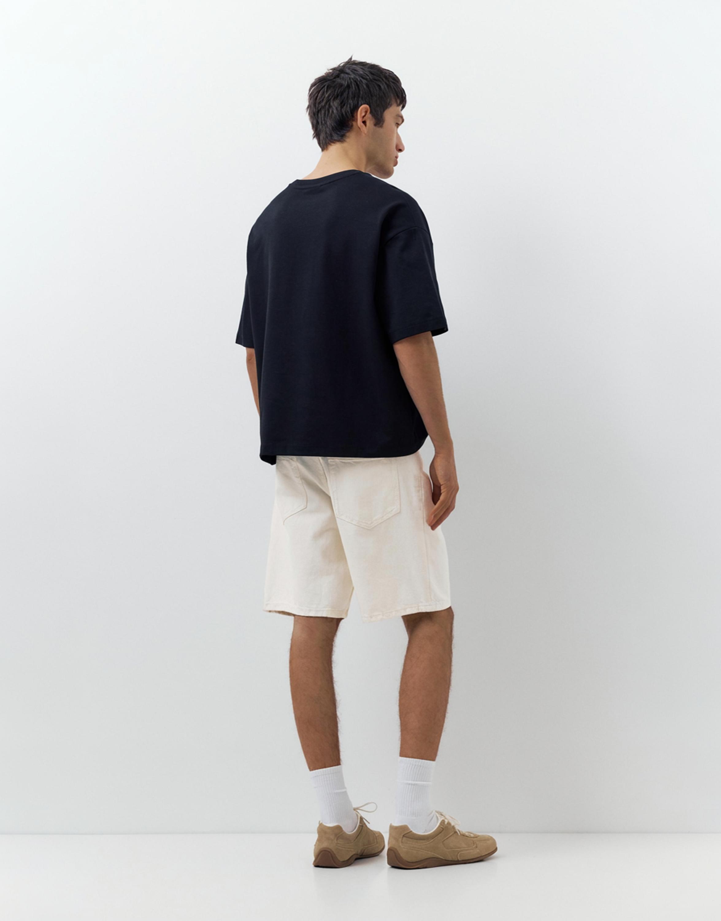 Standard denim Bermuda shorts — Ecru