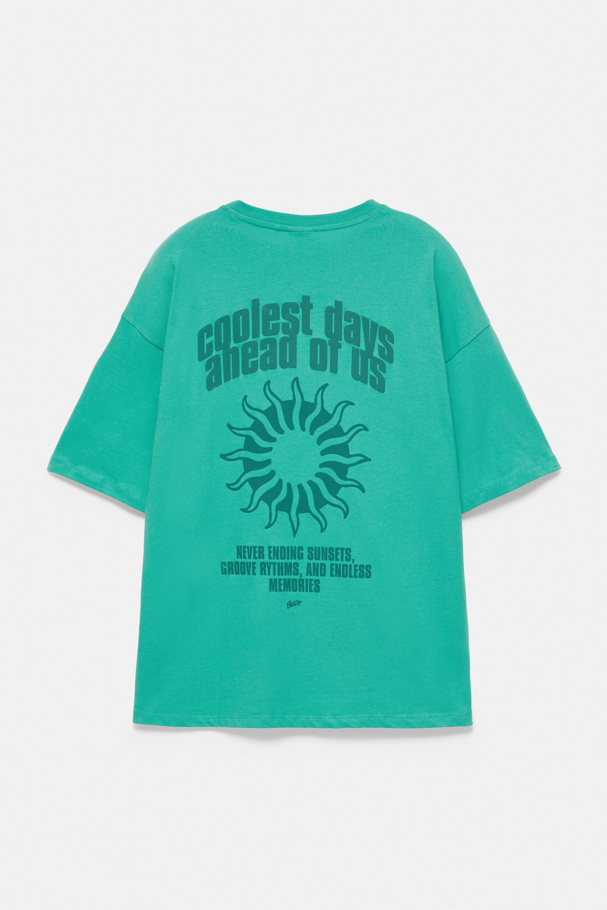 STWD sun graphic T-shirt — Turquoise