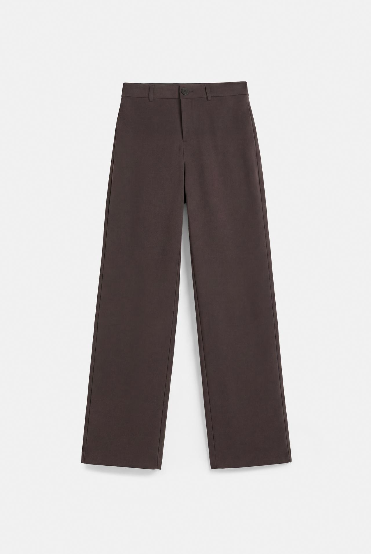 Slim fit straight smart trousers — Brown